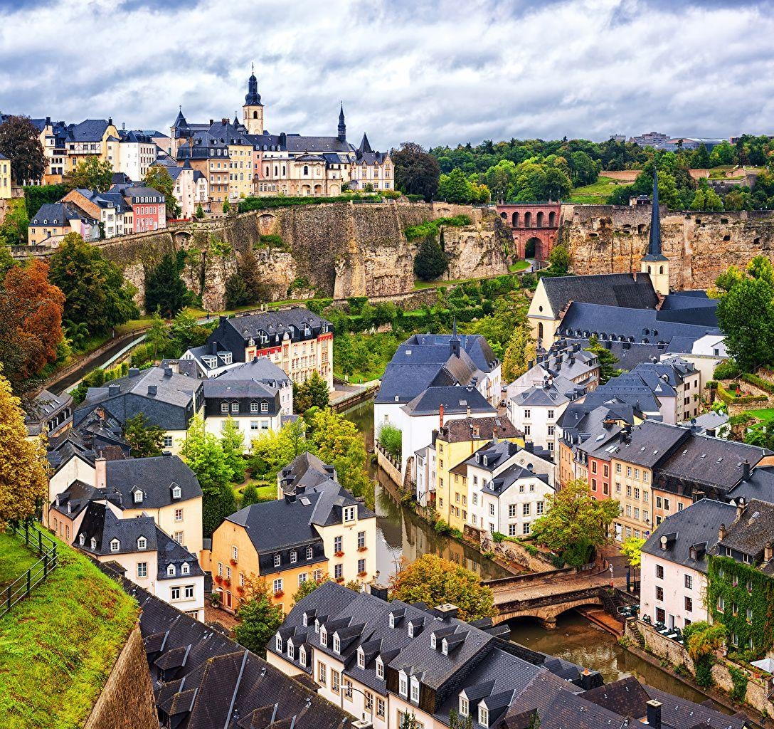 Luxemburg, Stadt, Brücken, Flüsse, Häuser, 1090x1030 HD Desktop