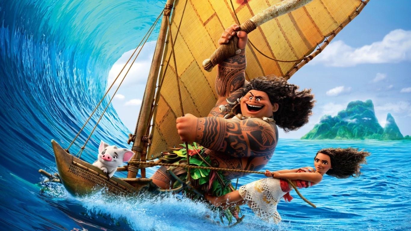 Disney, Moana, Animation, Abenteuer, Meer, 1370x770 HD Desktop