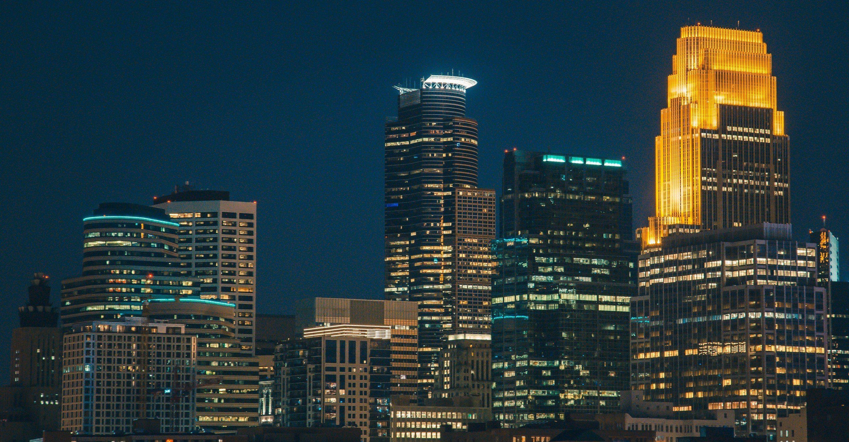 Stadtpanorama, Wolkenkratzer, Minneapolis, Hochauflösende Bilder, 2880x1500 HD Desktop