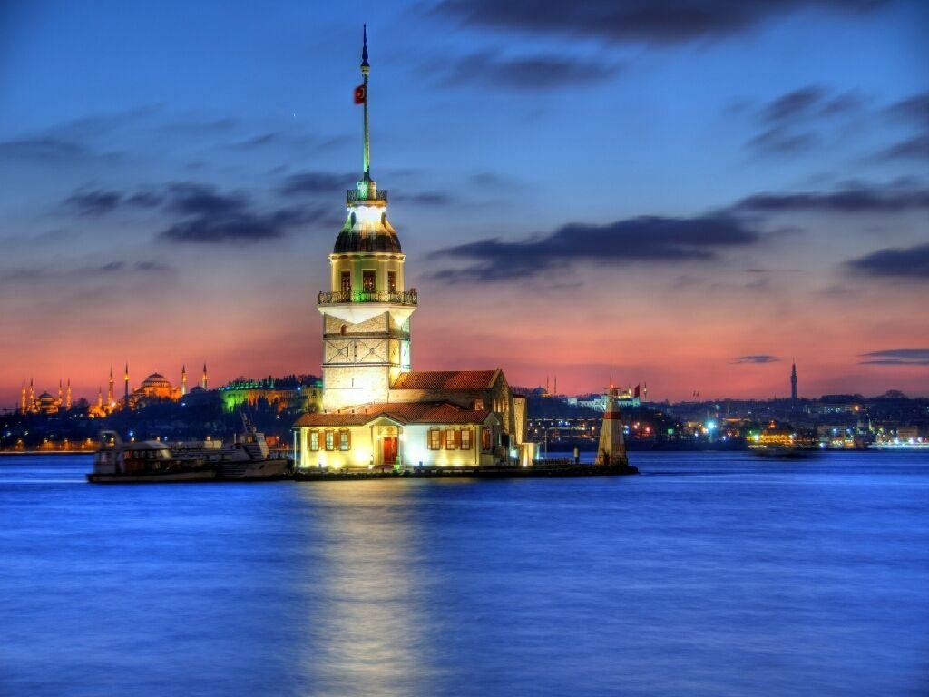 Mädchenturm, Türkei, Hintergrund, Istanbul, Wahrzeichen, 1030x770 HD Desktop