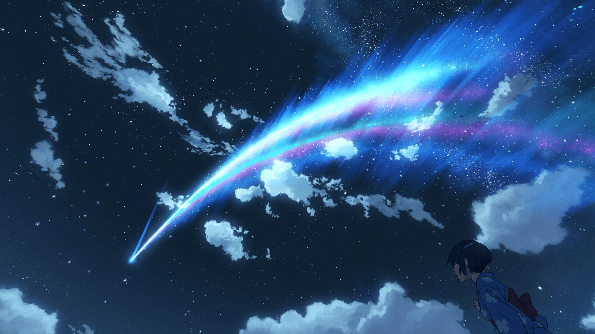 Meteor, Dein Name, HD, Anime, Himmel, 1920x1080 Full HD Desktop