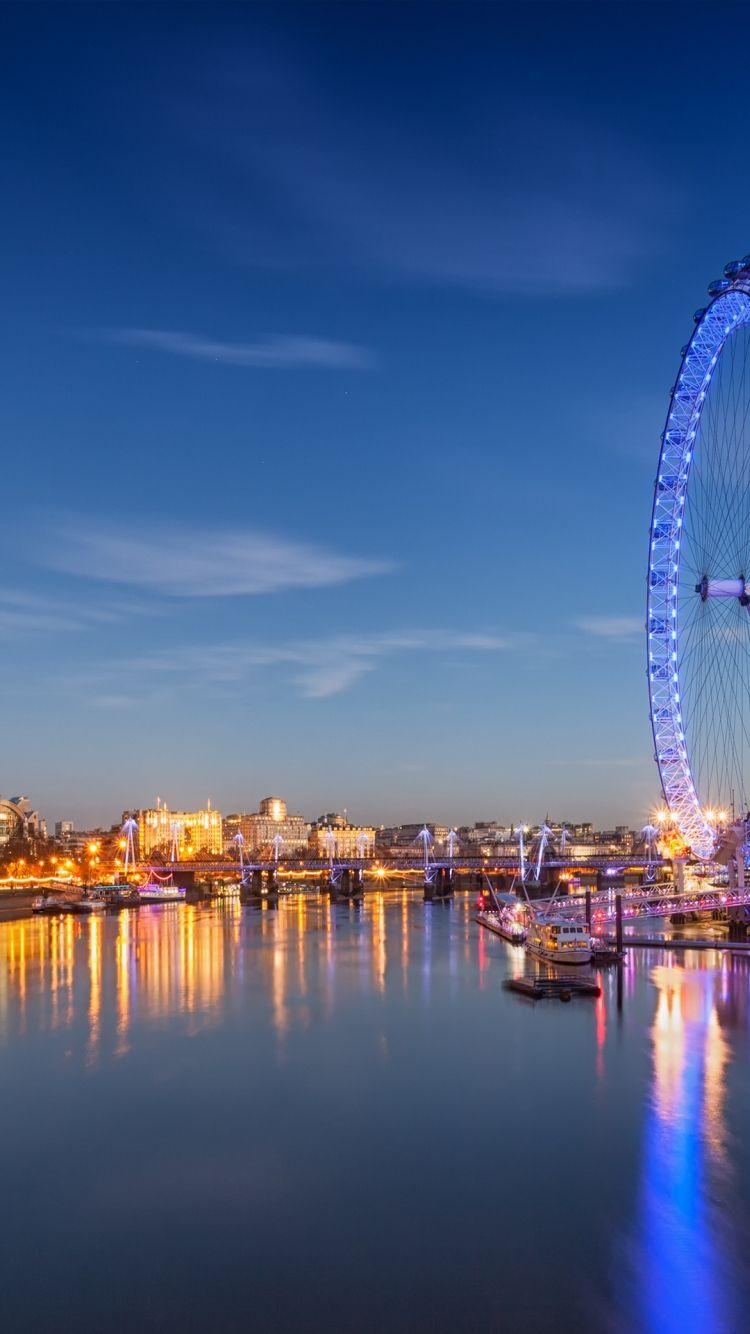 London Eye, Nachtlichter, iPhone 6, HD Download, Architektur, 750x1340 HD Handy