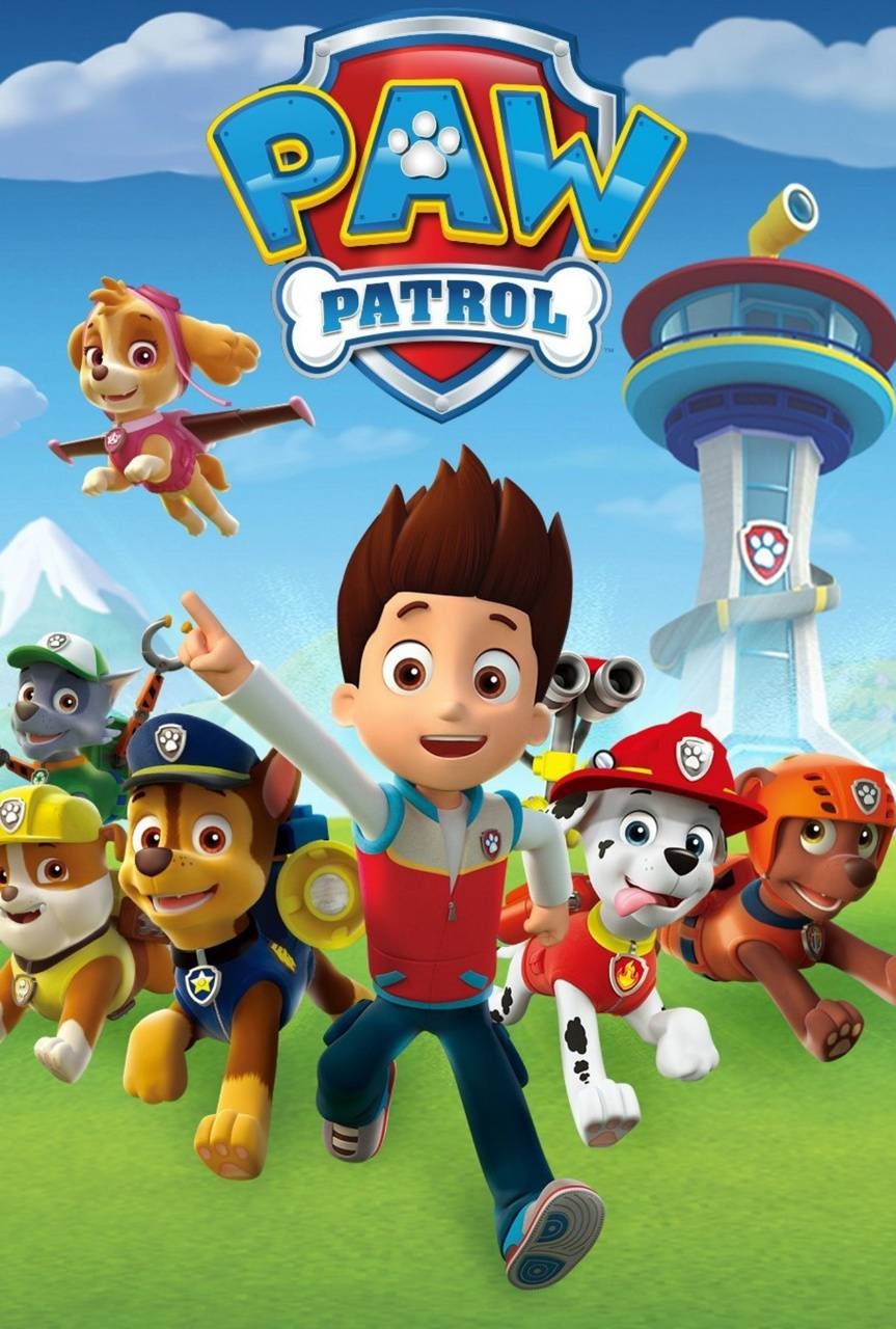 Paw Patrol, Kinder, Cartoon-Helden, Hunde, Hintergrund, 870x1280 HD Handy