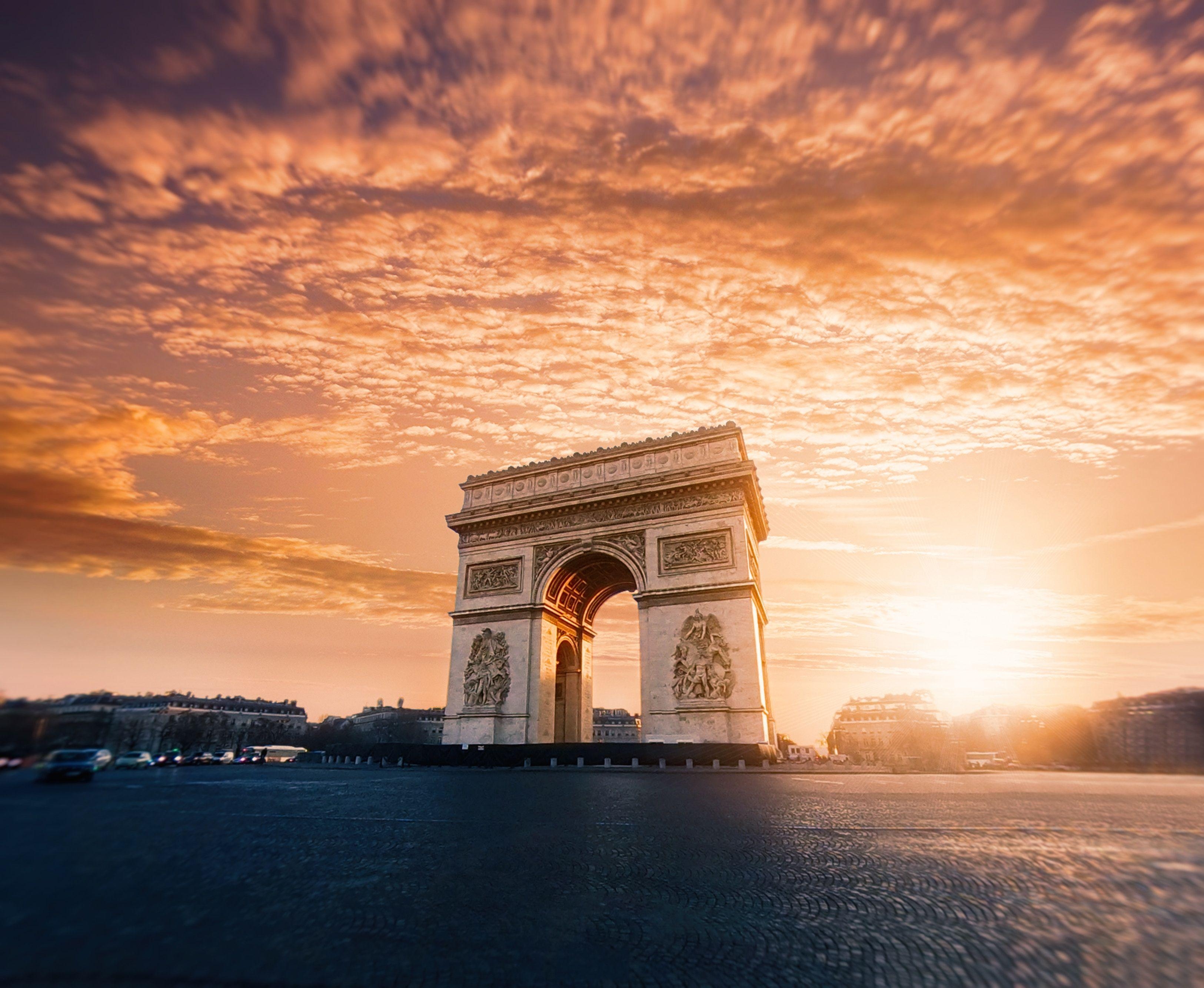 Arc de Triomphe, Architektur, Wolken, Paris, Download, 3250x2670 4K Desktop