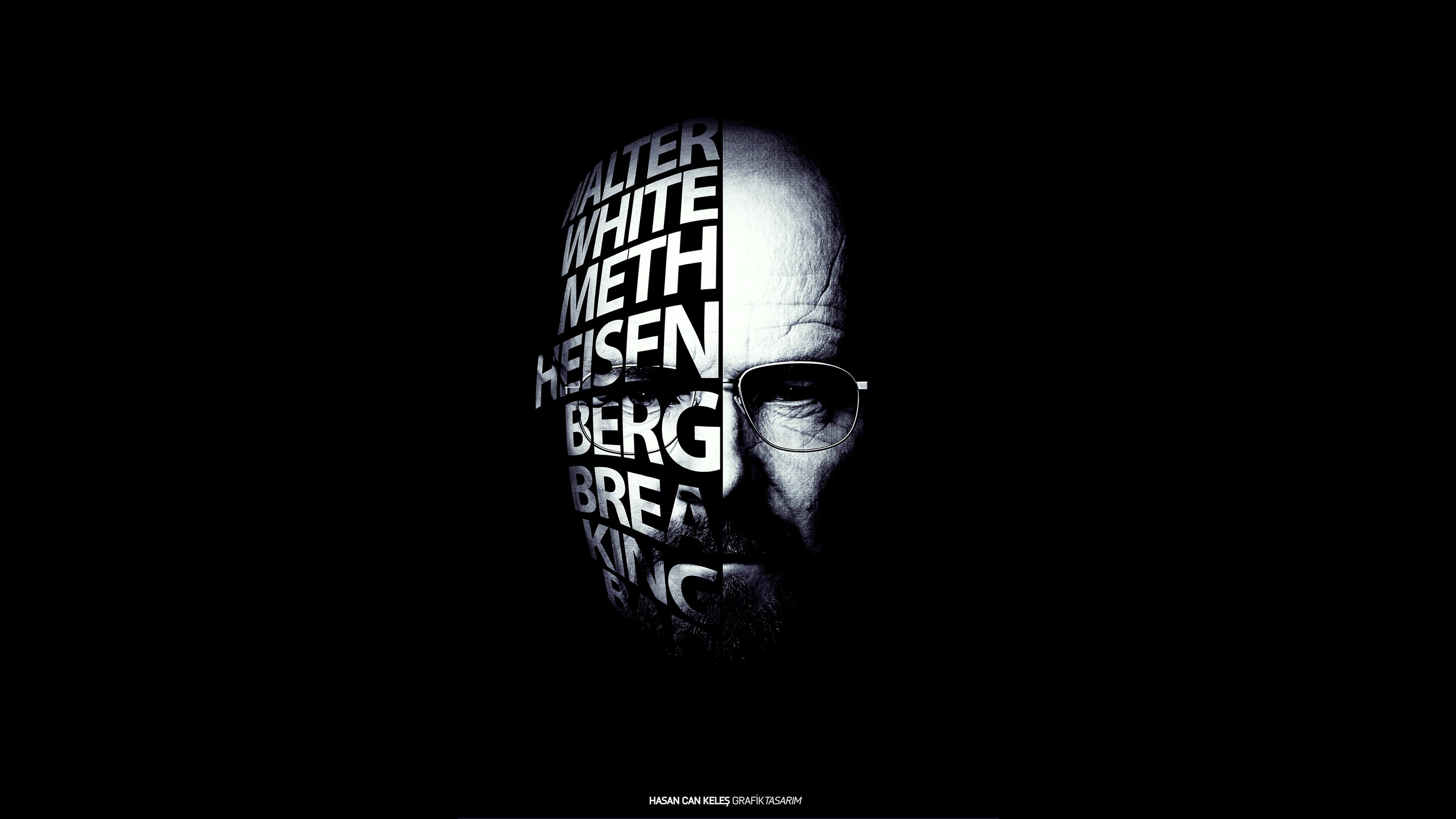 Breaking Bad, Walter White, Typografie, TV-Serie, 4K Bild, 3840x2160 4K Desktop