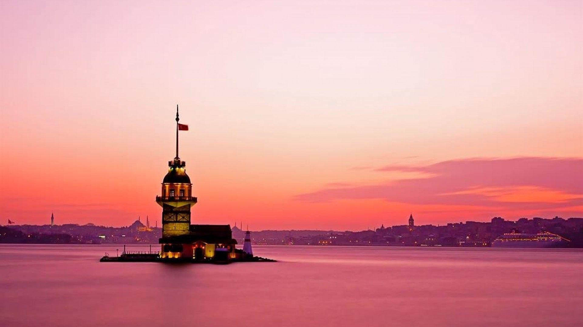 Rosa Sonnenuntergang Istanbul Fotografie, 1920x1080 Full HD Desktop