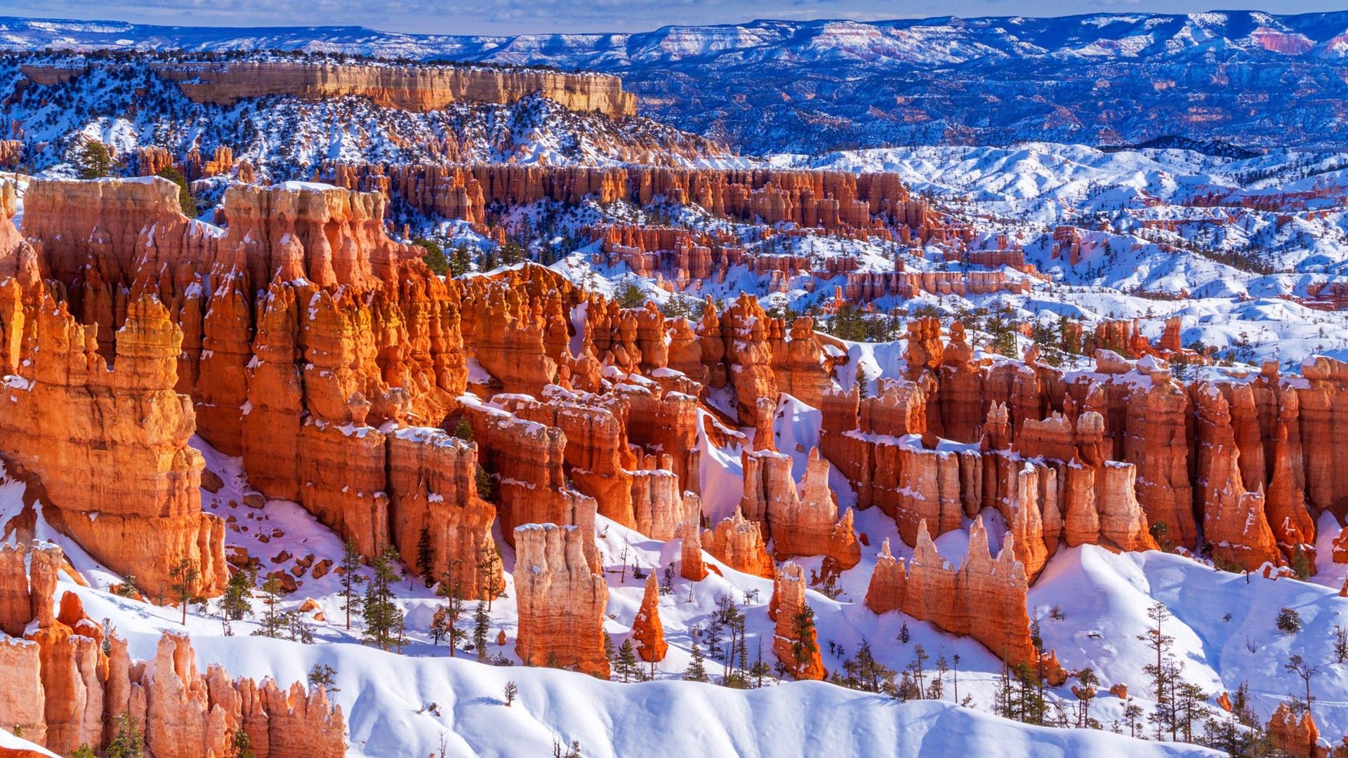 Bryce Canyon, Winter, Schnee, Utah, Landschaft, 1920x1080 Full HD Desktop