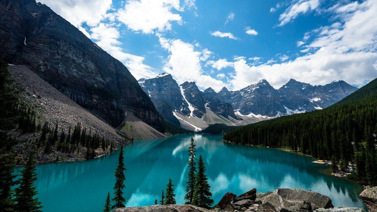 Moraine Lake, Lake Louise, Kanada, Banff, Natur, 1280x720 HD Desktop