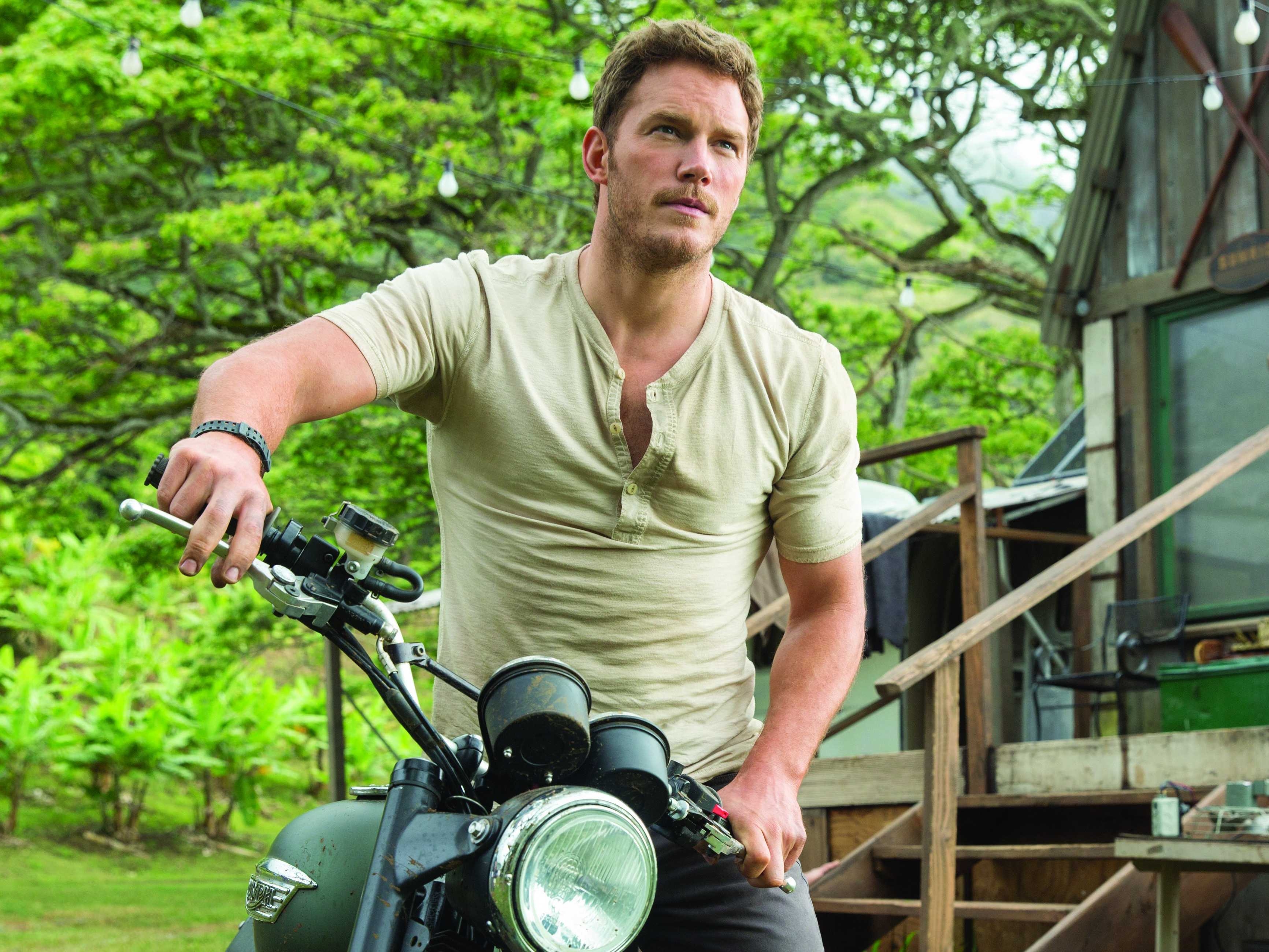 Jurassic World, Chris Pratt, HD, Dinosaurier, Film, 3470x2600 4K Desktop