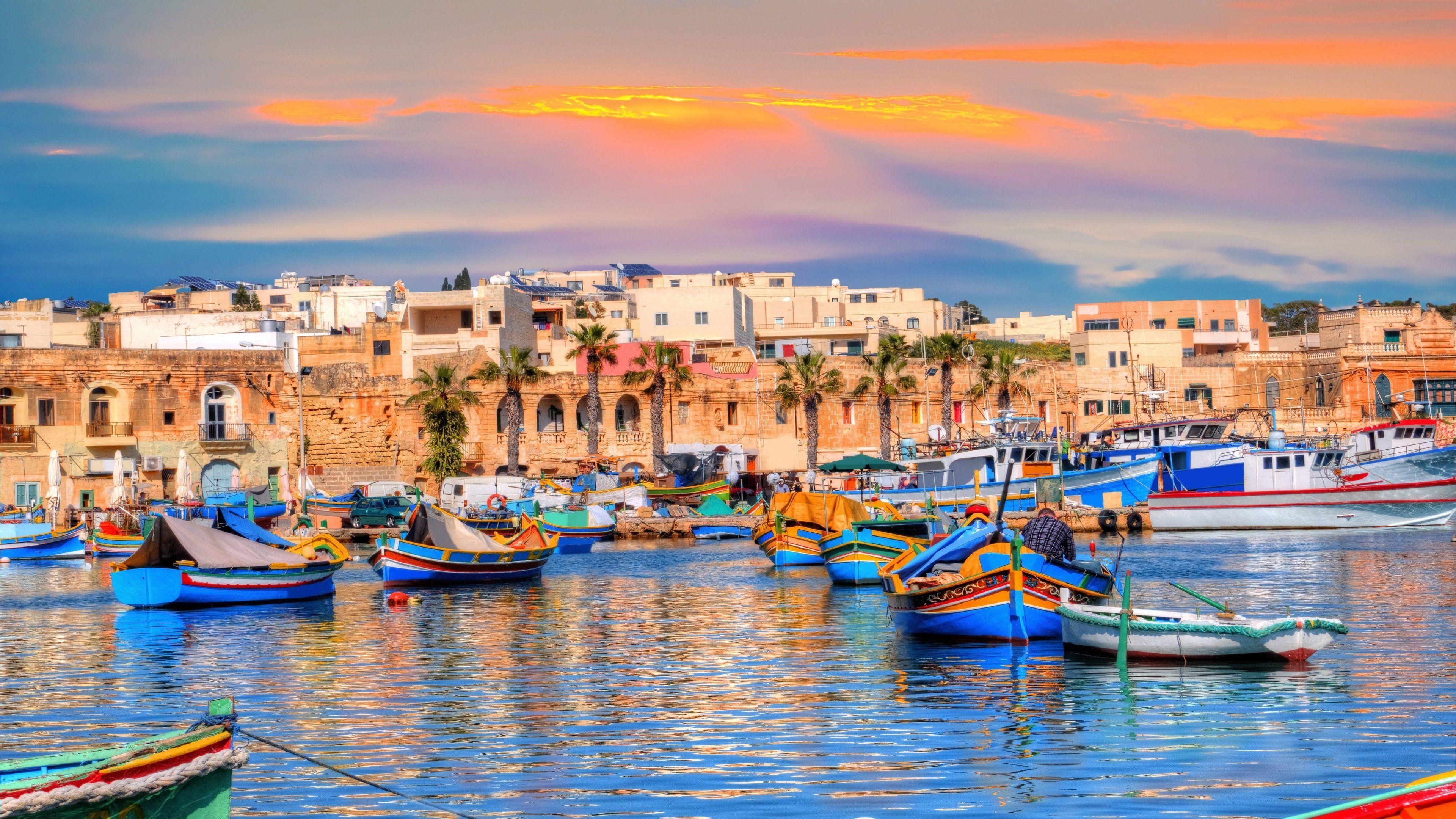 Marsaxlokk, Fischerdorf, Malta, Hafen, 4K, 3840x2160 4K Desktop