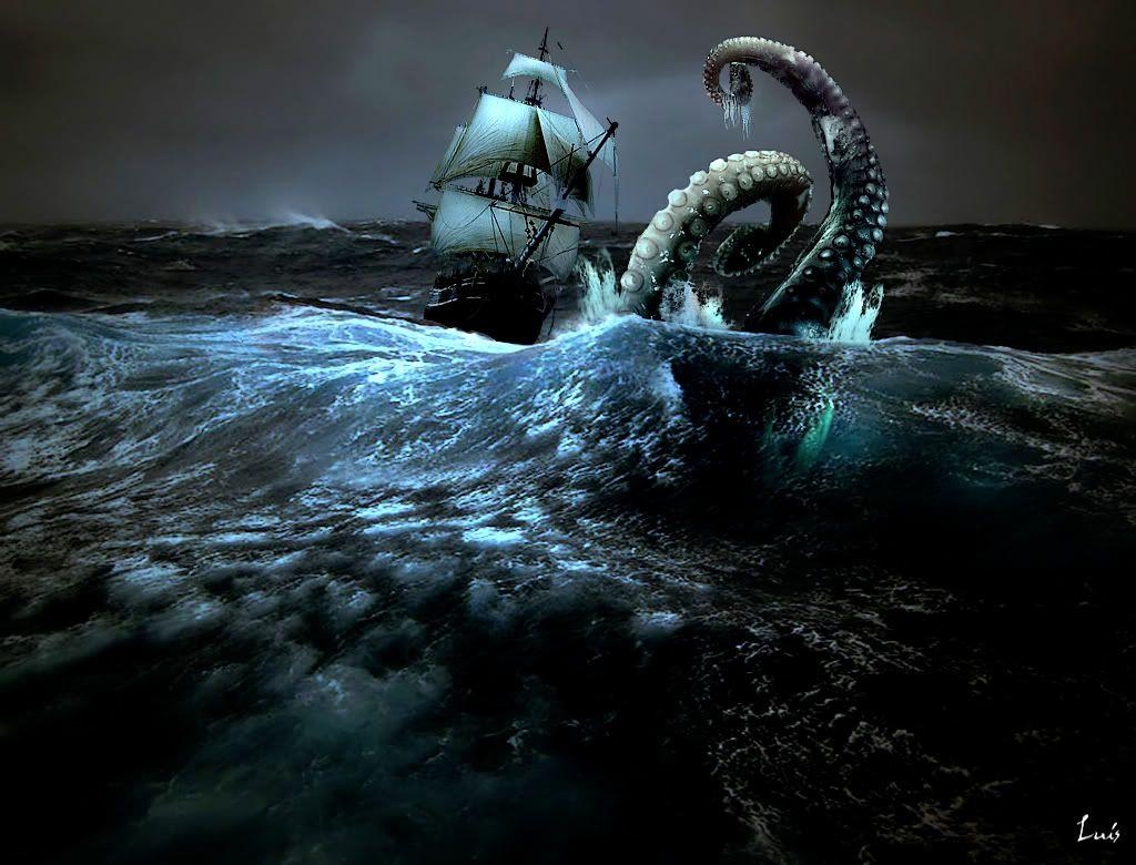 Kraken, 21x780, HD, Meer, Monstrum, 1030x780 HD Desktop