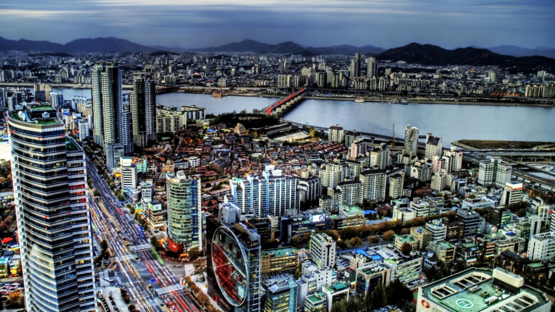 Panorama, Seoul, Südkorea, Stadtansicht, Hintergrundbild, 1920x1080 Full HD Desktop