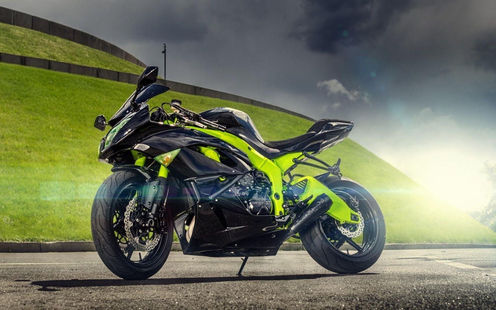 Kawasaki ZX6R, Motorsport, Hintergrund, Motorrad, Leistung, 1680x1050 HD Desktop