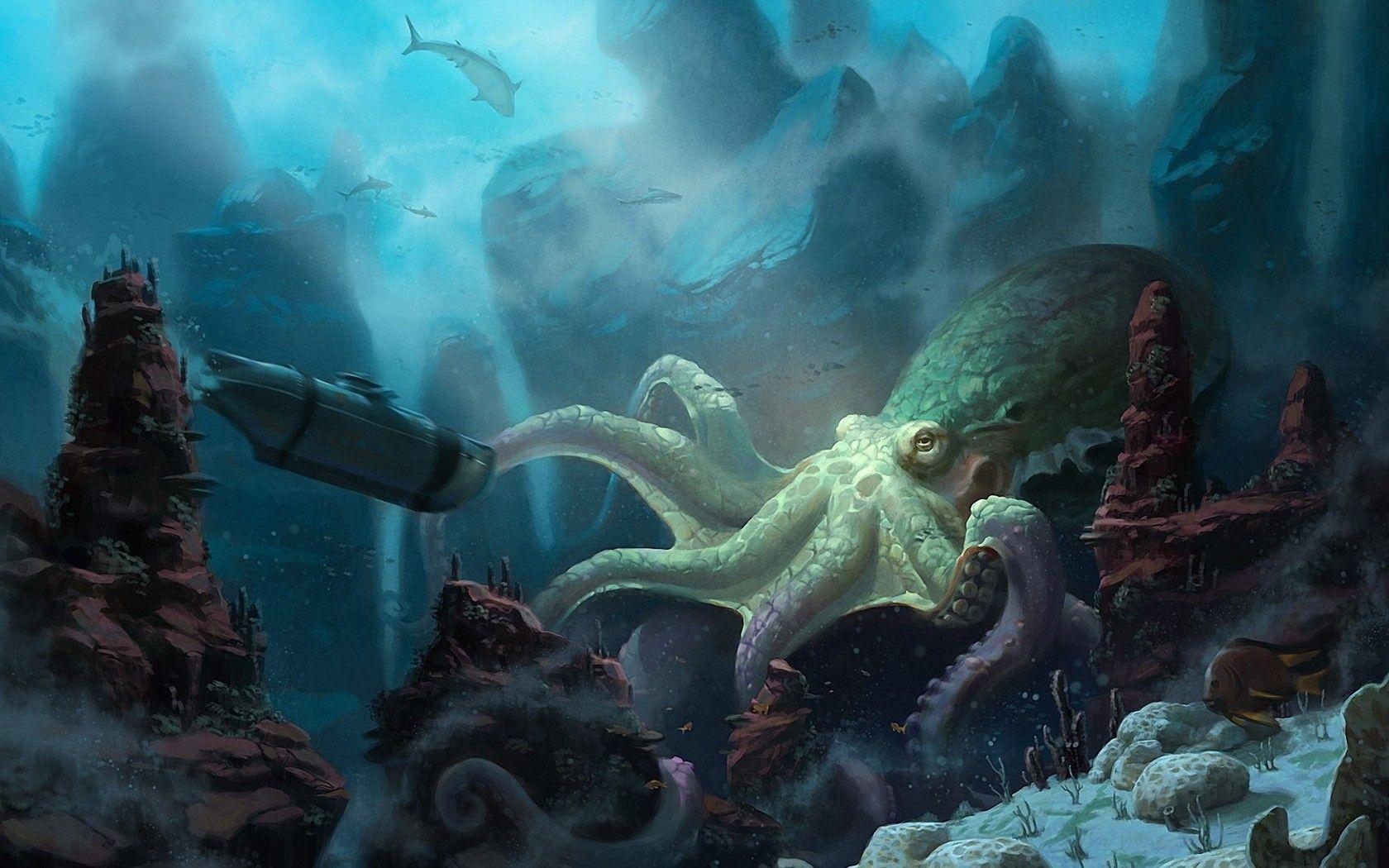 Jules Verne, Nautilus, Entdeckung, Unterwasser, Abenteuer, 1680x1050 HD Desktop