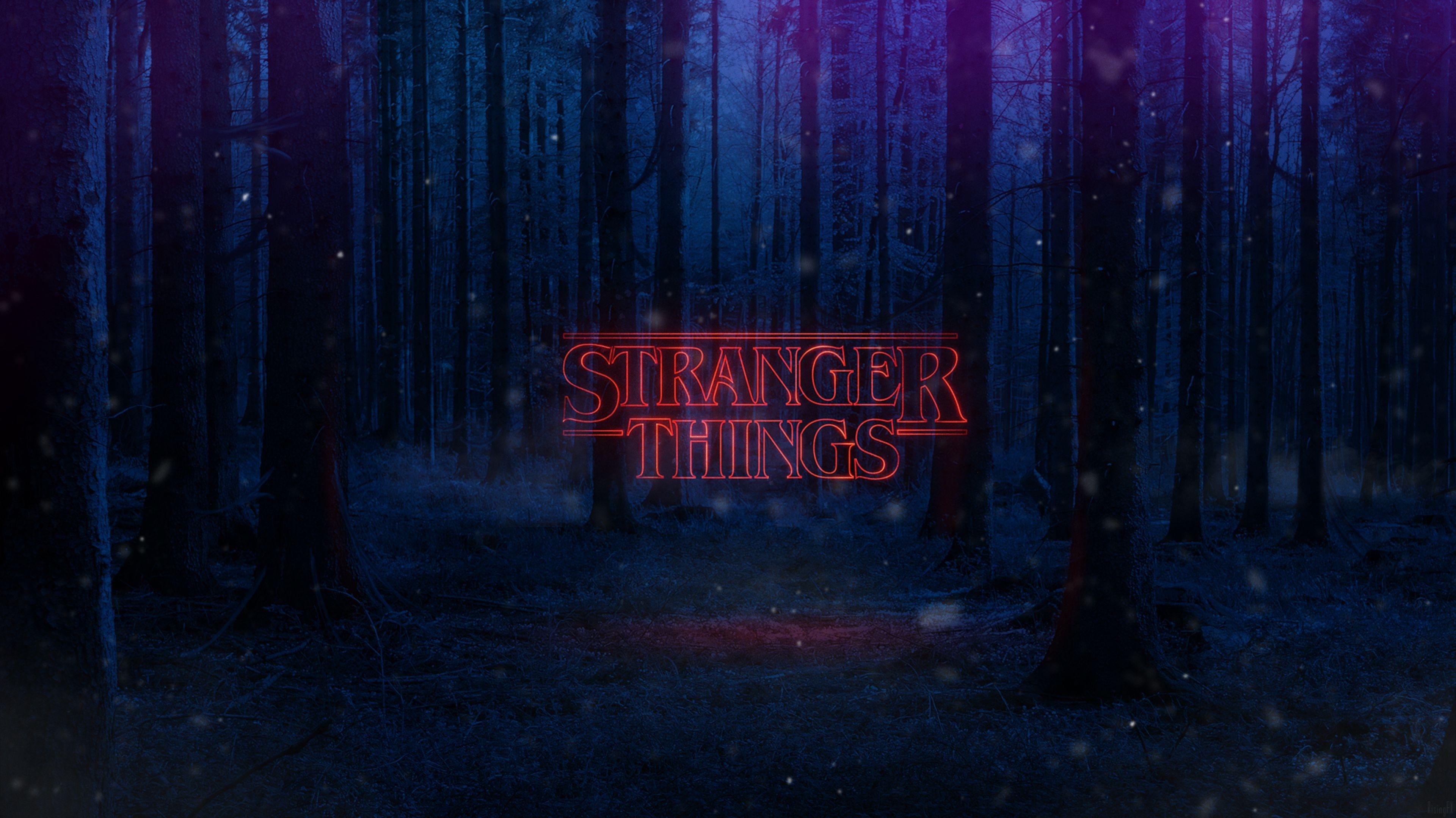 Stranger Things, Logo, Netflix, Wald, 4K Ultra HD, 3840x2160 4K Desktop