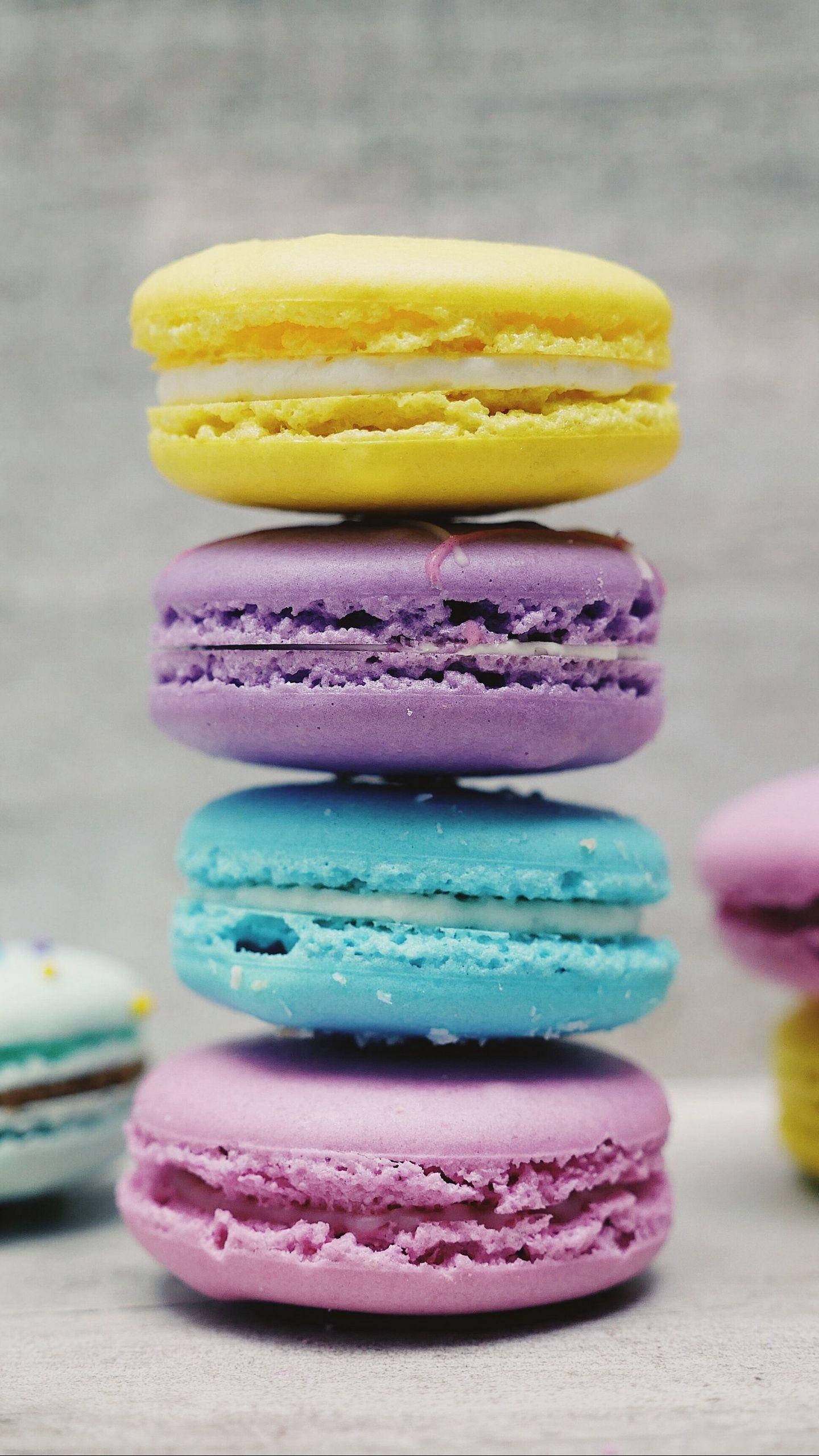 Mandelbiskuits, Dessert, Macaron, Download, QHD, 1440x2560 HD Handy