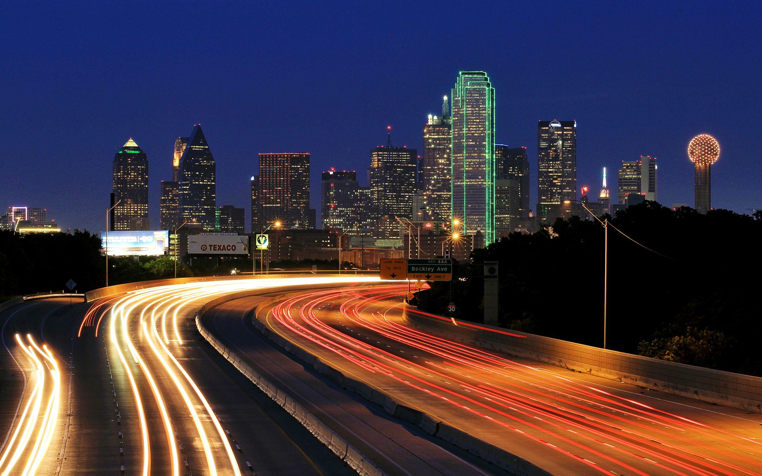 Dallas, Lichter, Wolkenkratzer, Texas, MacBook, 2880x1800 HD Desktop