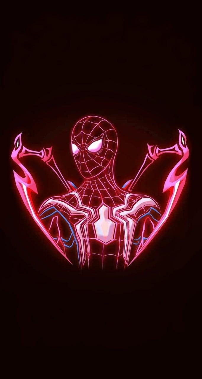 Spiderman, Neon, Marvel, Superheld, Hintergrund, 690x1280 HD Handy