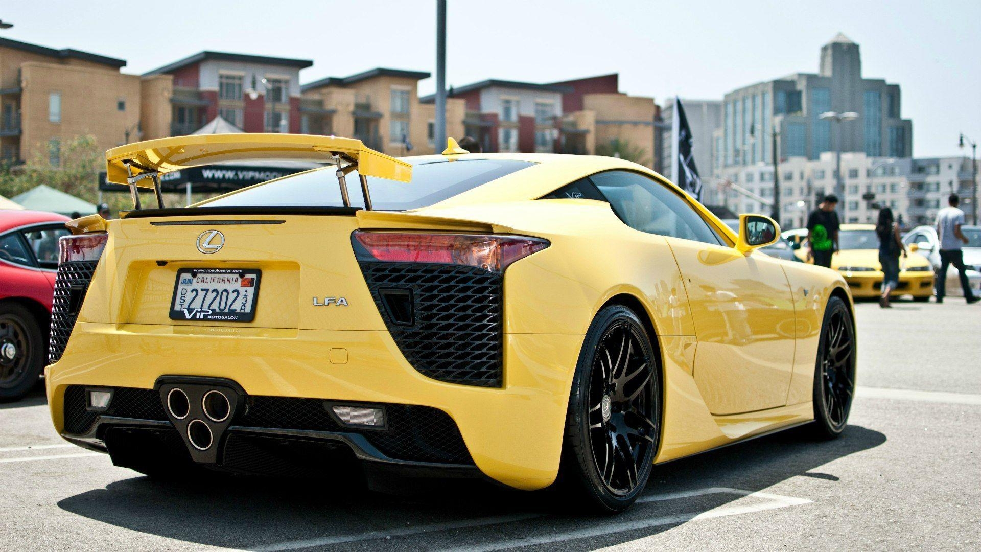 Gelber Lexus LFA, Autobilder, Sportlichkeit, Illustrator, Design-Ikone, 1920x1080 Full HD Desktop