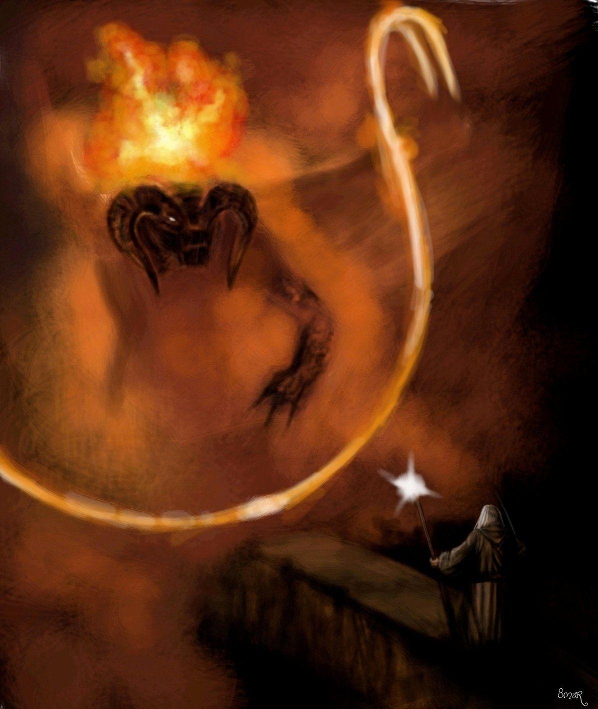 Gandalf, Balrog, Herr der Ringe, HD, Kampf, 1200x1420 HD Handy