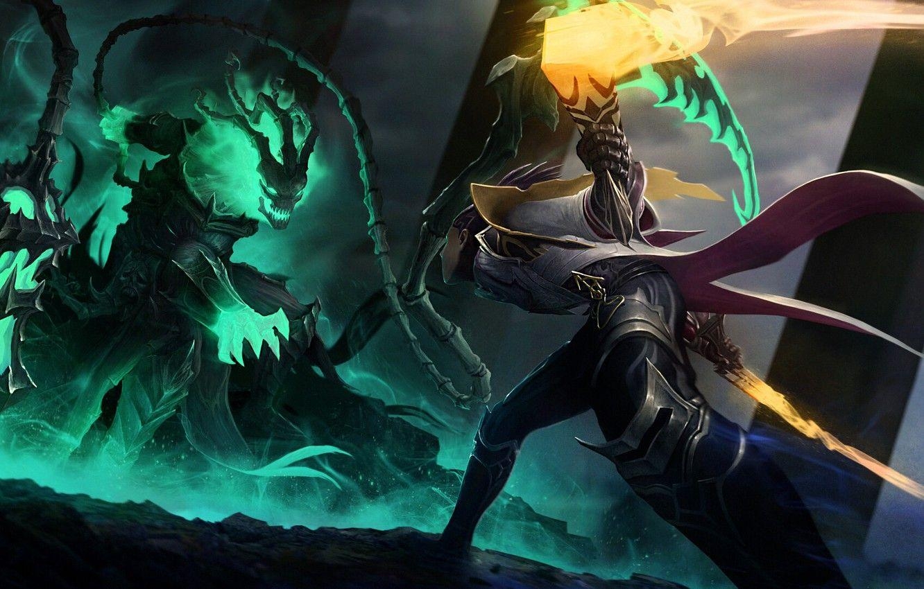 Lucian, Thresh, League of Legends, Gaming, Wallpaper, 1340x850 HD Desktop