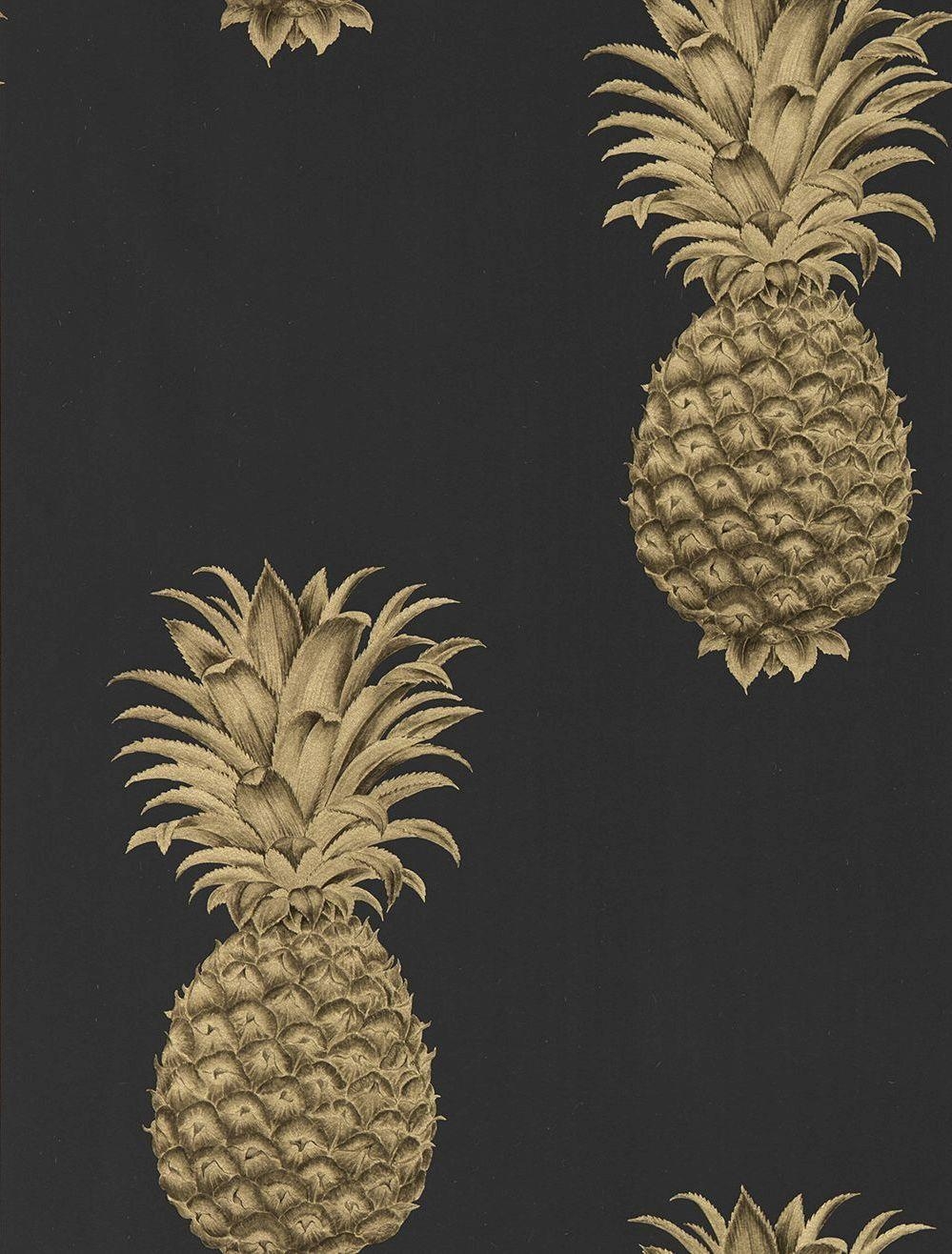 Ananas, Königliches Design, Sanderson, Gold, Wallpaper, 1000x1320 HD Handy