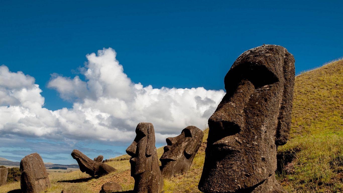 Easter Island, Moai, Statue, Stein, Laptop, 1370x770 HD Desktop