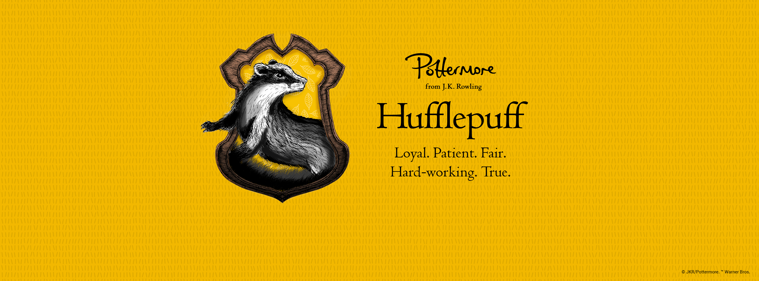 Hufflepuff, Magischen, Hauswappen, Freundschaft, Gelb-Schwarz, 2600x970 Dual Screen Desktop