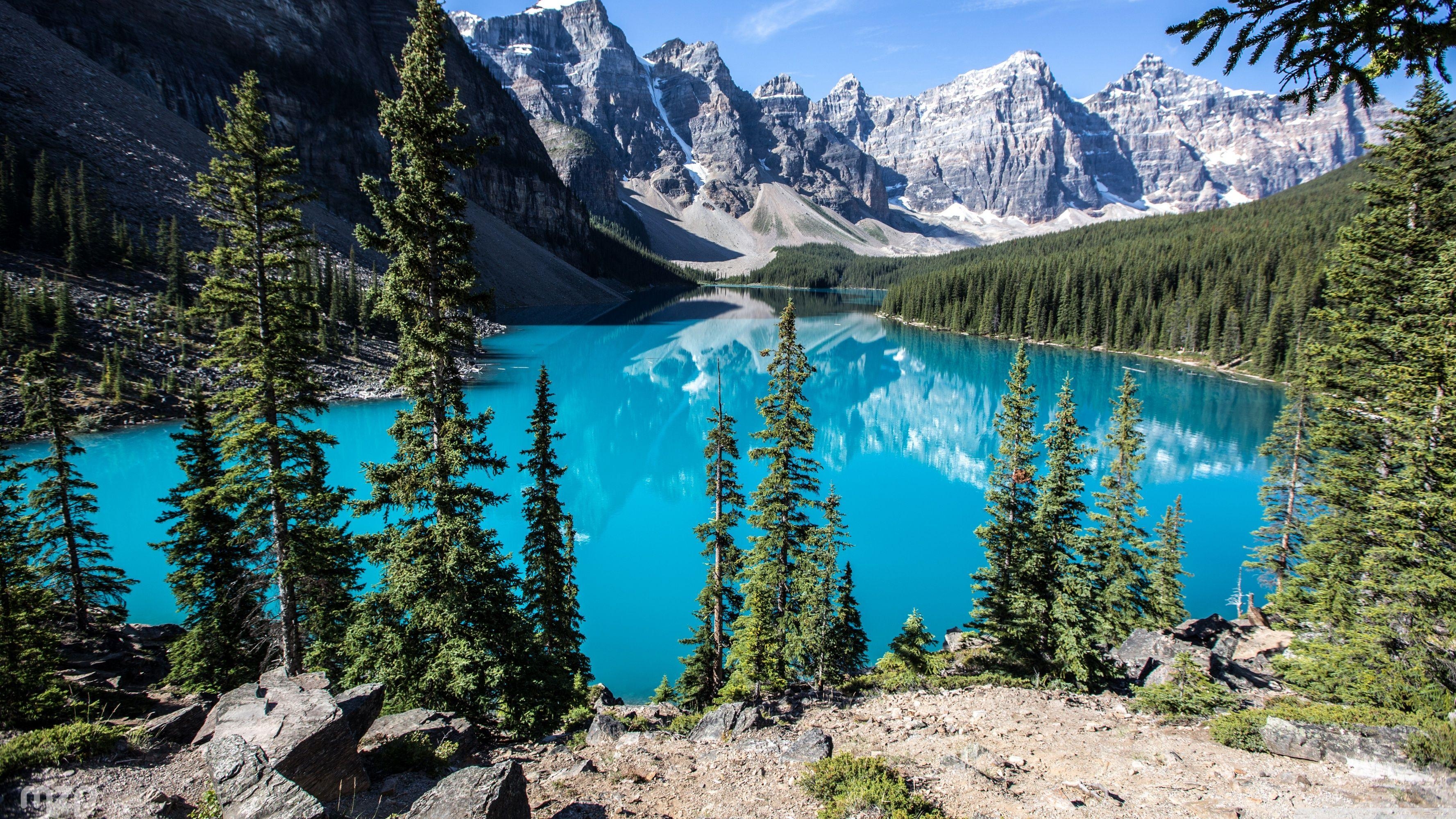 Moraine Lake, Banff, Kanada, 4K HD, Bergsee, 3560x2000 HD Desktop