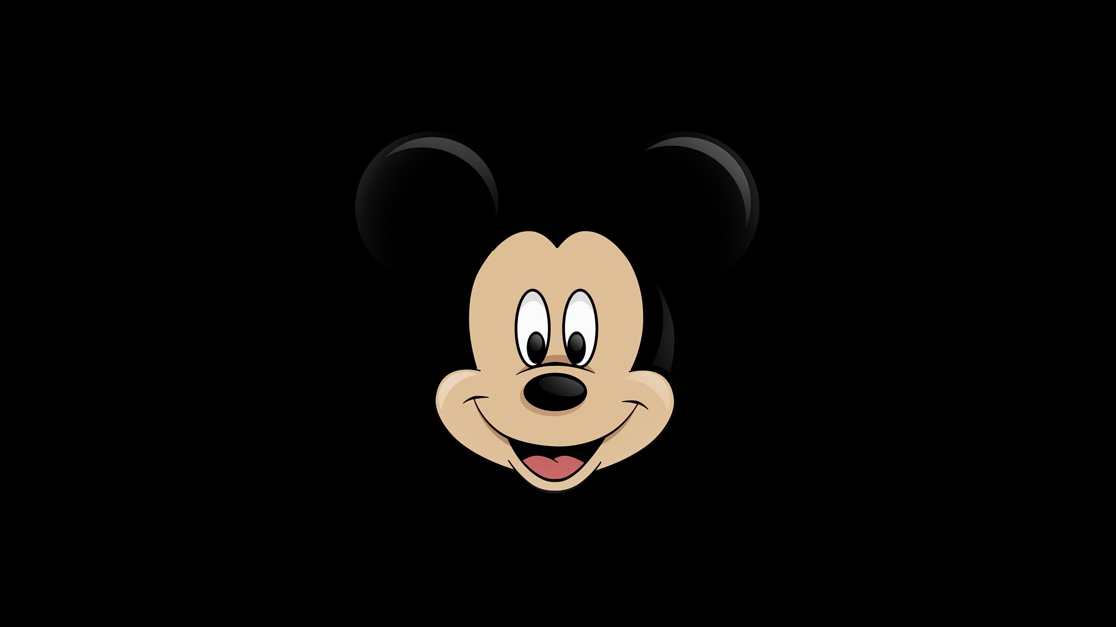 Mickey Maus, Dunkles Logo, Disney, Zeichentrick, Symbol, 3840x2160 4K Desktop