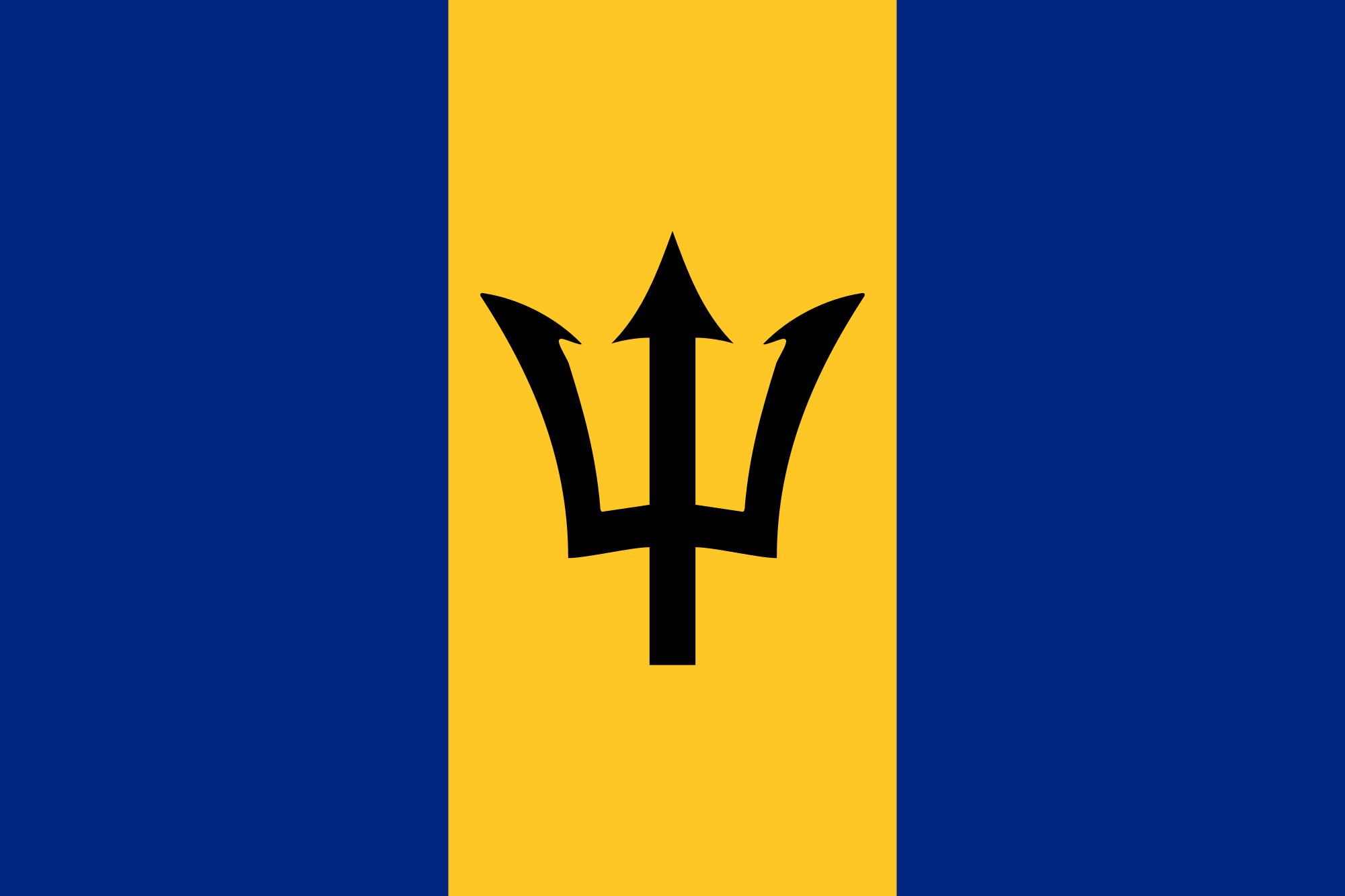 Barbados, Flagge, Meer, Horizont, Kultur, 2000x1340 HD Desktop