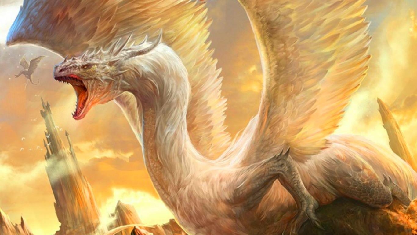 Drache, Hintergrund, Bild, Mystisch, Kunst, 1370x770 HD Desktop