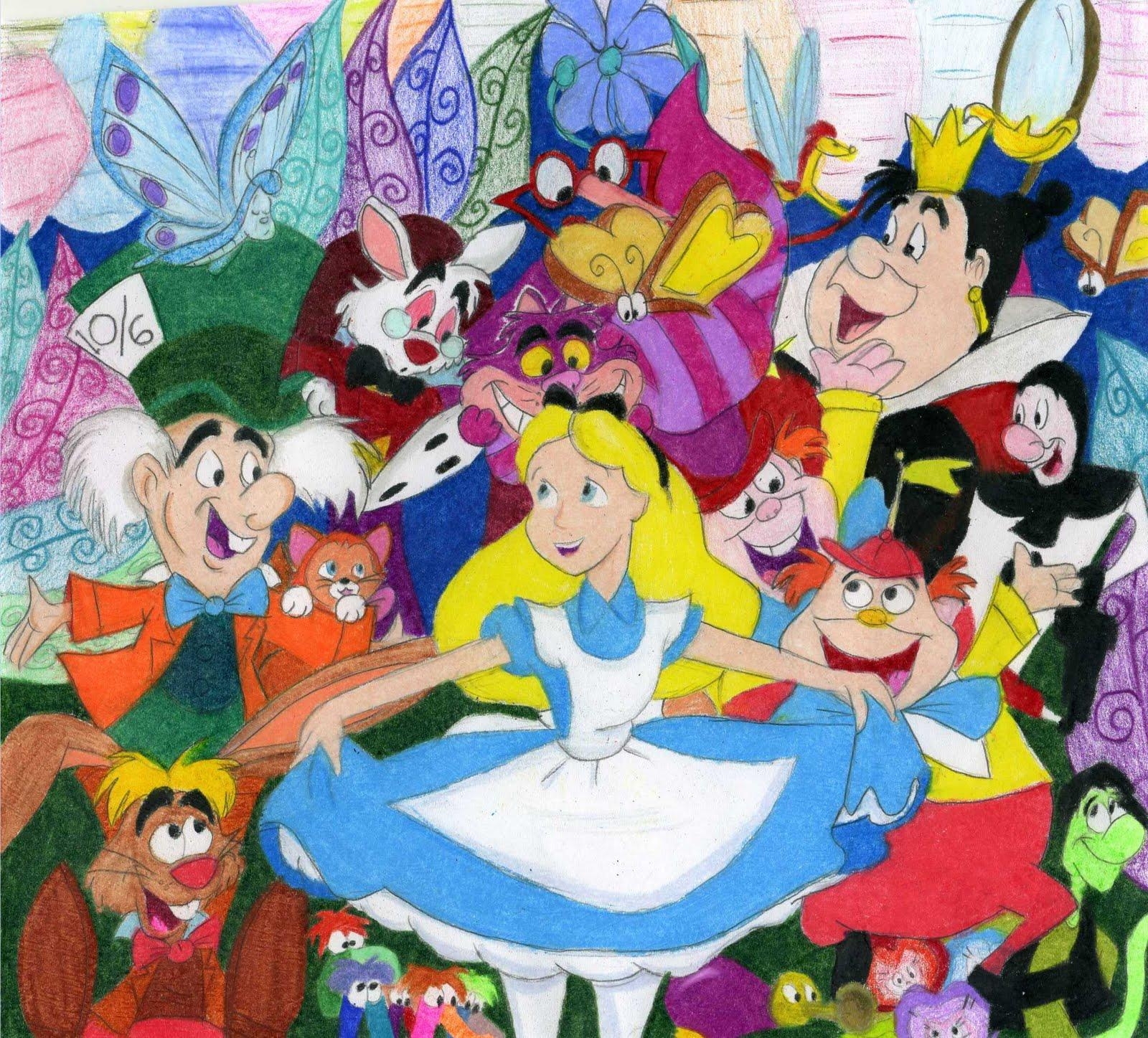 Alice im Wunderland, Cartoon, Zeichentrick, Disney, Wunderland, 1600x1450 HD Desktop