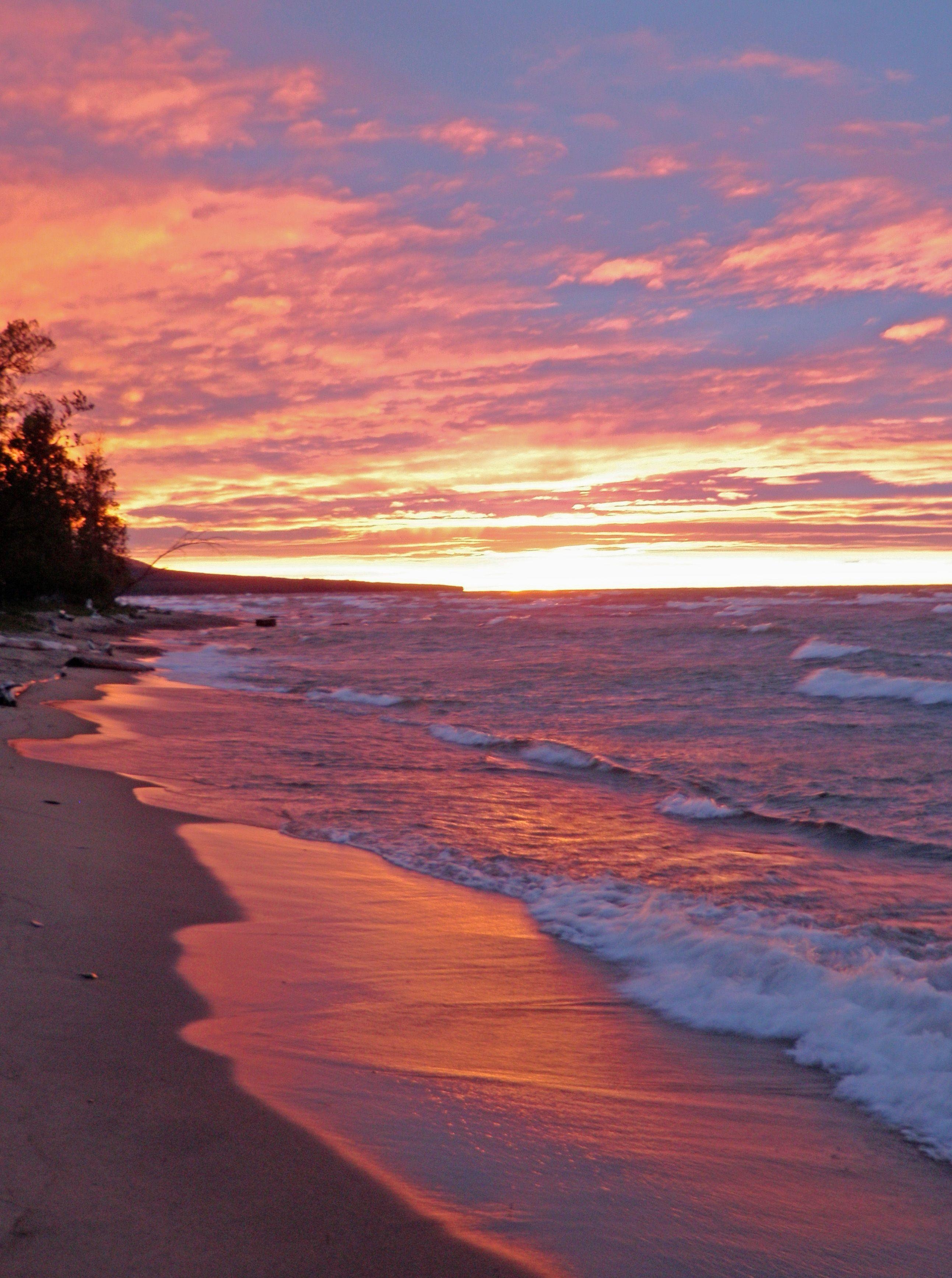 Lake Superior, Sonnenuntergang, Frühling, Michigan, Porcupine, 2590x3480 4K Handy