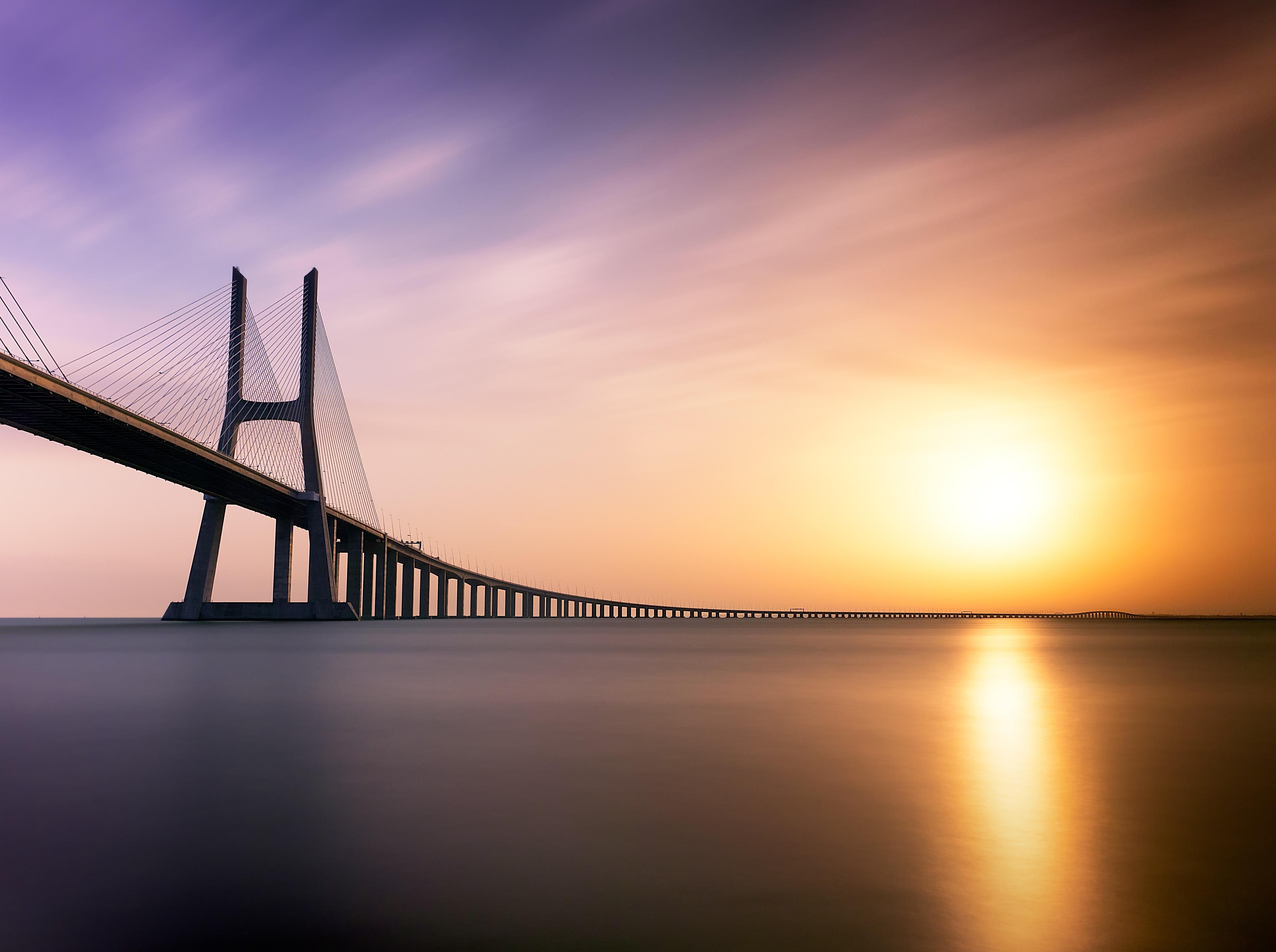 Brücke, Fluss, Lissabon, Portugal, Minimalismus, 5170x3860 4K Desktop