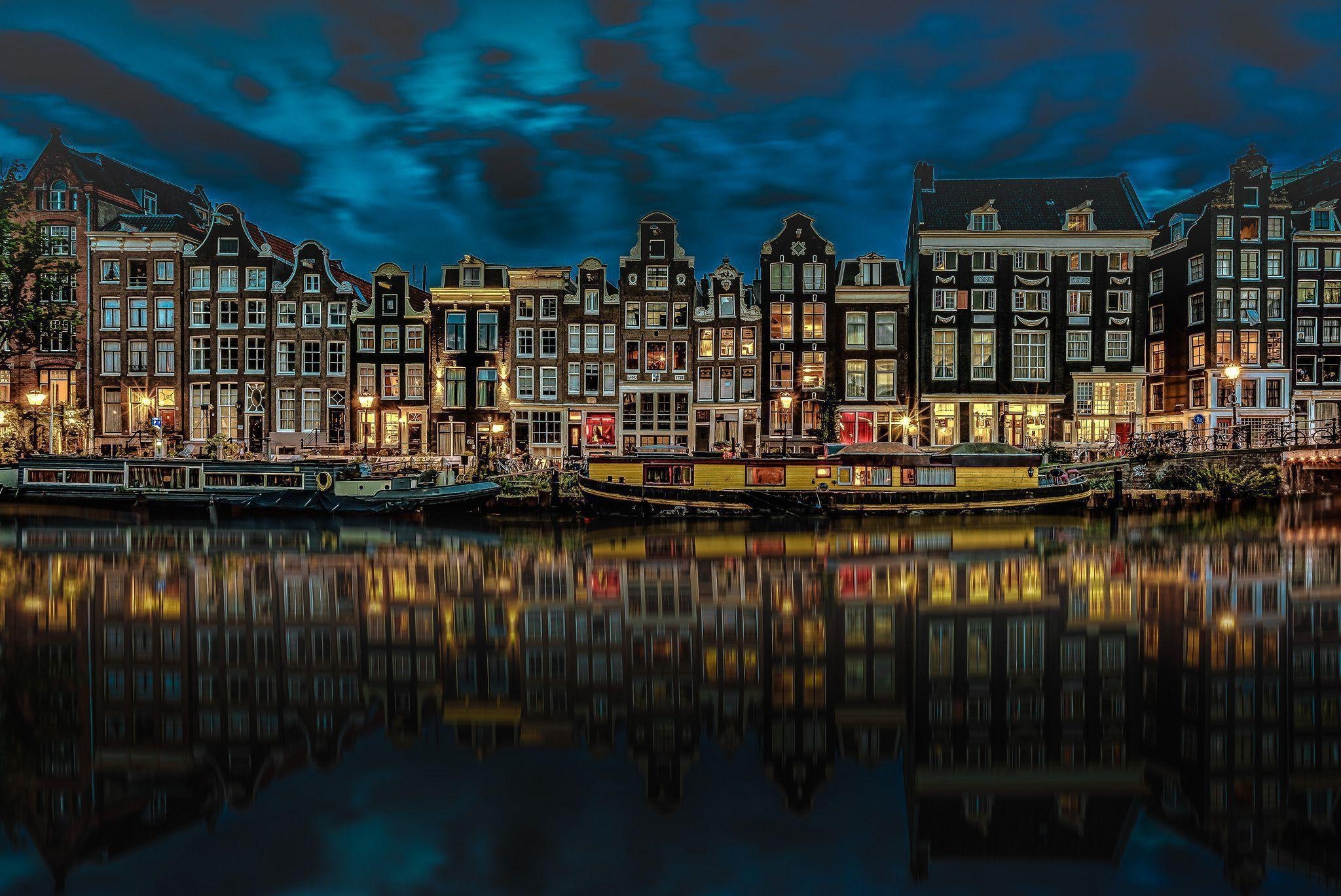 Amsterdam, Reise, Grachtenhäuser, Stadtbild, Niederlande, 2050x1370 HD Desktop