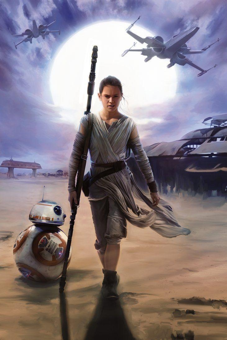 Rey, Star Wars, BB-8, Episode VII, Hintergrund, 740x1100 HD Handy