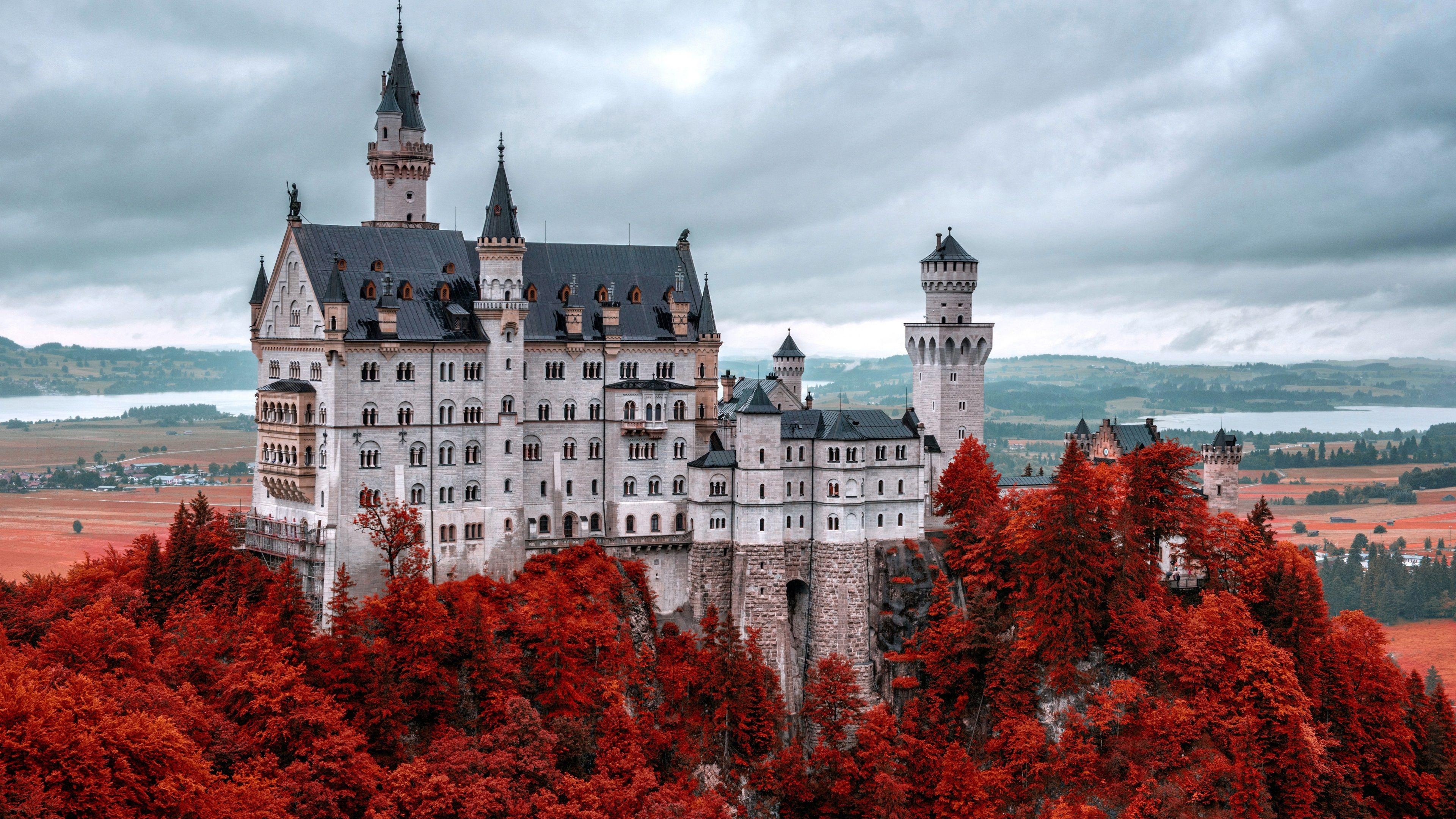 Neuschwanstein, Schloss, Bayern, Eleganz, Deutschland, 3840x2160 4K Desktop