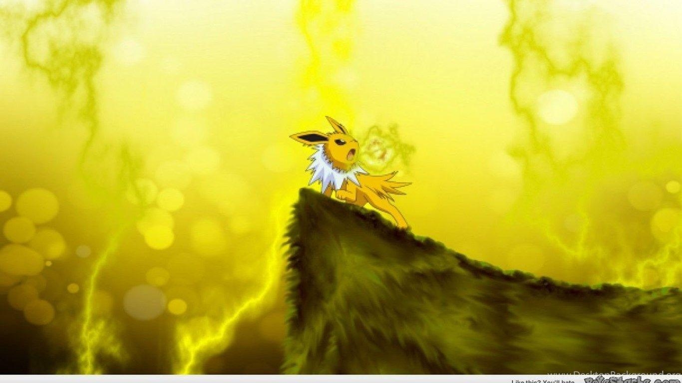 Jolteon, Pokestache, Desktop, Pokémon, Elektrisch, 1370x770 HD Desktop