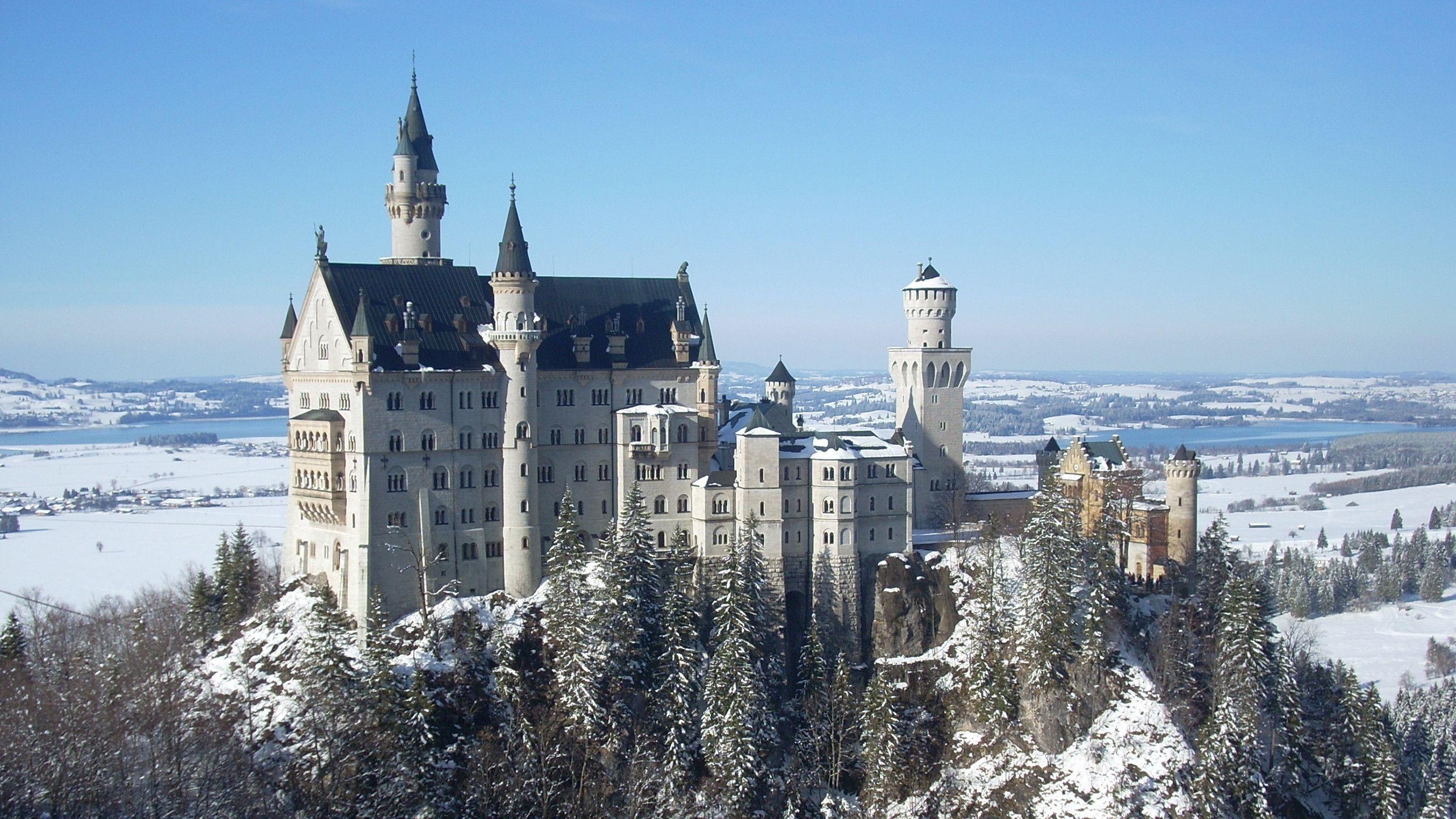 Neuschwanstein Schloss, Reisen, Bayern, Deutschland, Märchenschloss, 2560x1440 HD Desktop