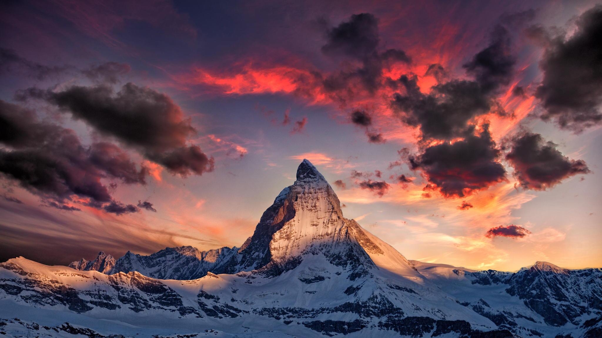 Matterhorn, Reisen, Alpen, Berg, Schweiz, 2050x1160 HD Desktop