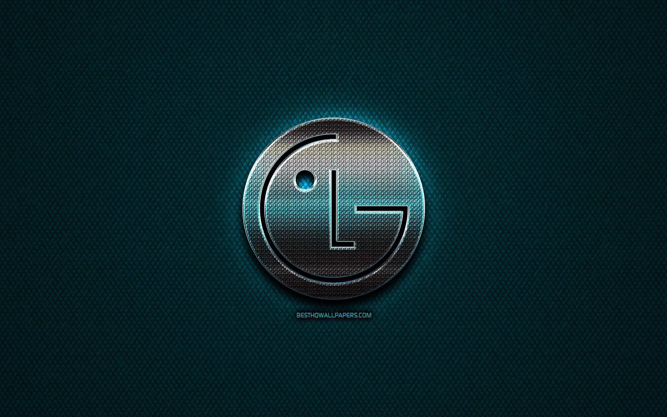 LG Logo, Glitter, kreativ, blau, metallisch, 2560x1600 HD Desktop