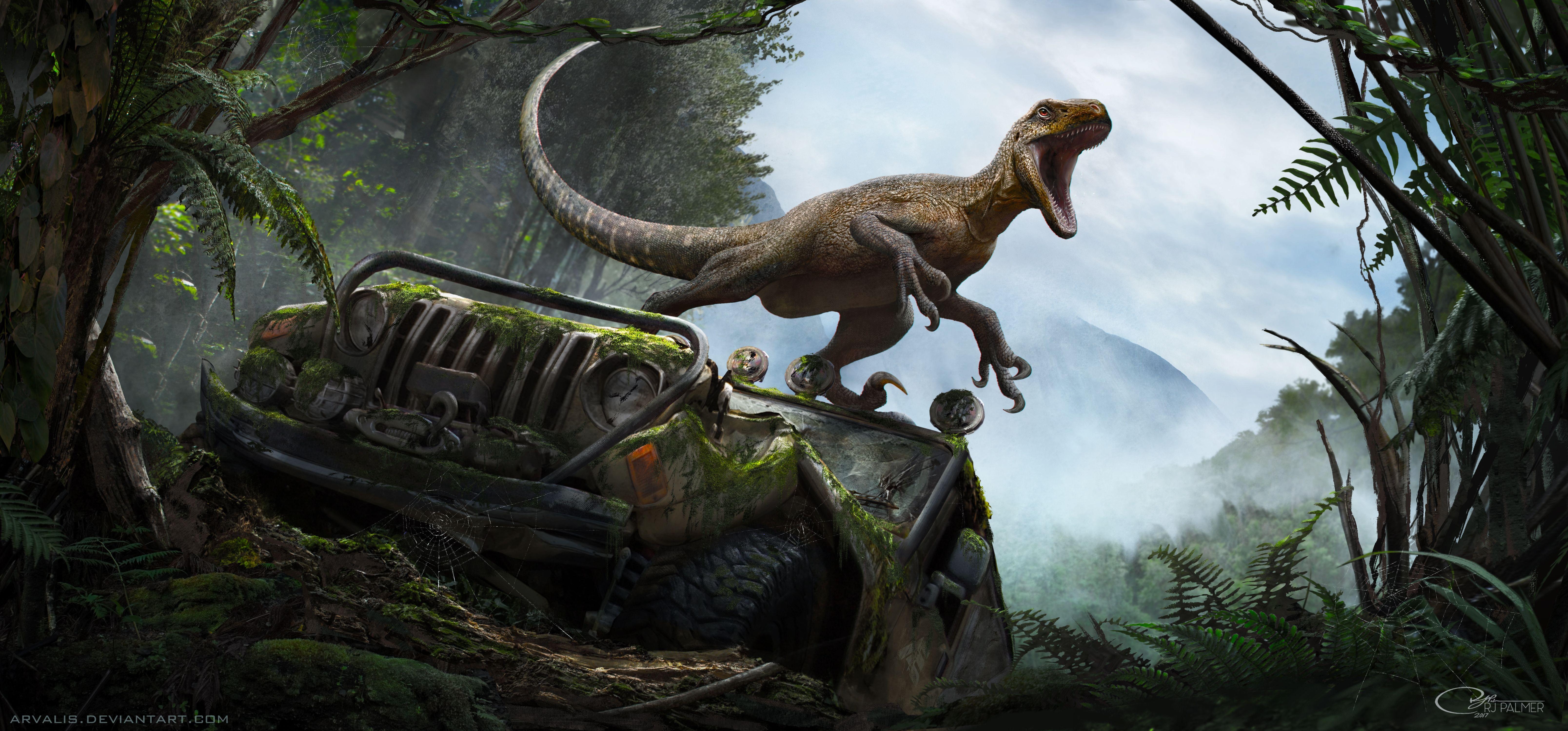 Velociraptor, HD Bild, Dinosaurier, Tier, 6440x3000 4K Desktop