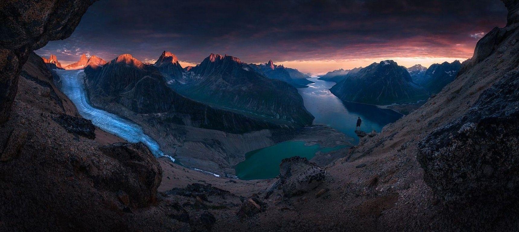 Fotograf, Naturfotografie, Panorama, Landschaft, Gletscher, 1720x770 Dual Screen Desktop