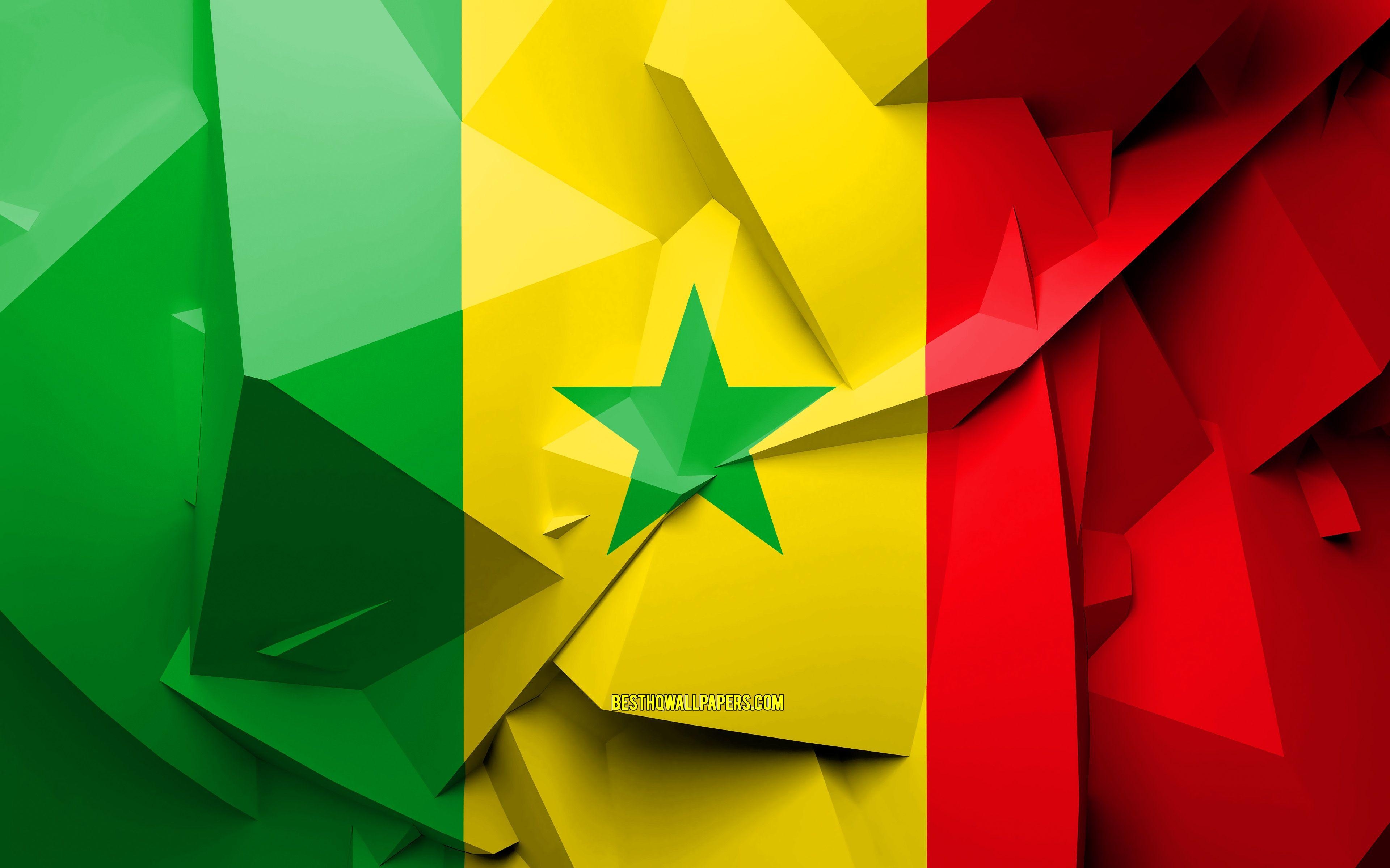 Flagge Senegal, Geometrisch, Kunst, Afrika, 4K, 3840x2400 4K Desktop