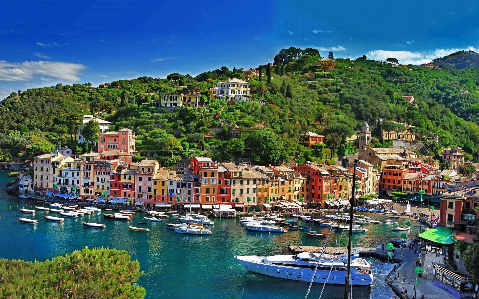 Portofino, Stadtbild, Meer, Boot, Landschaft, 1920x1200 HD Desktop