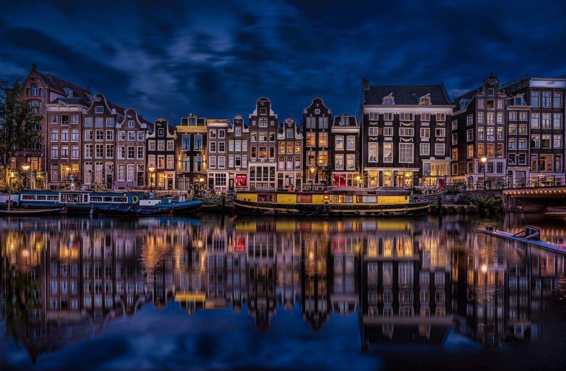 Amsterdam, Niederlande, Haus, Kanal, Reflexion, 1920x1260 HD Desktop