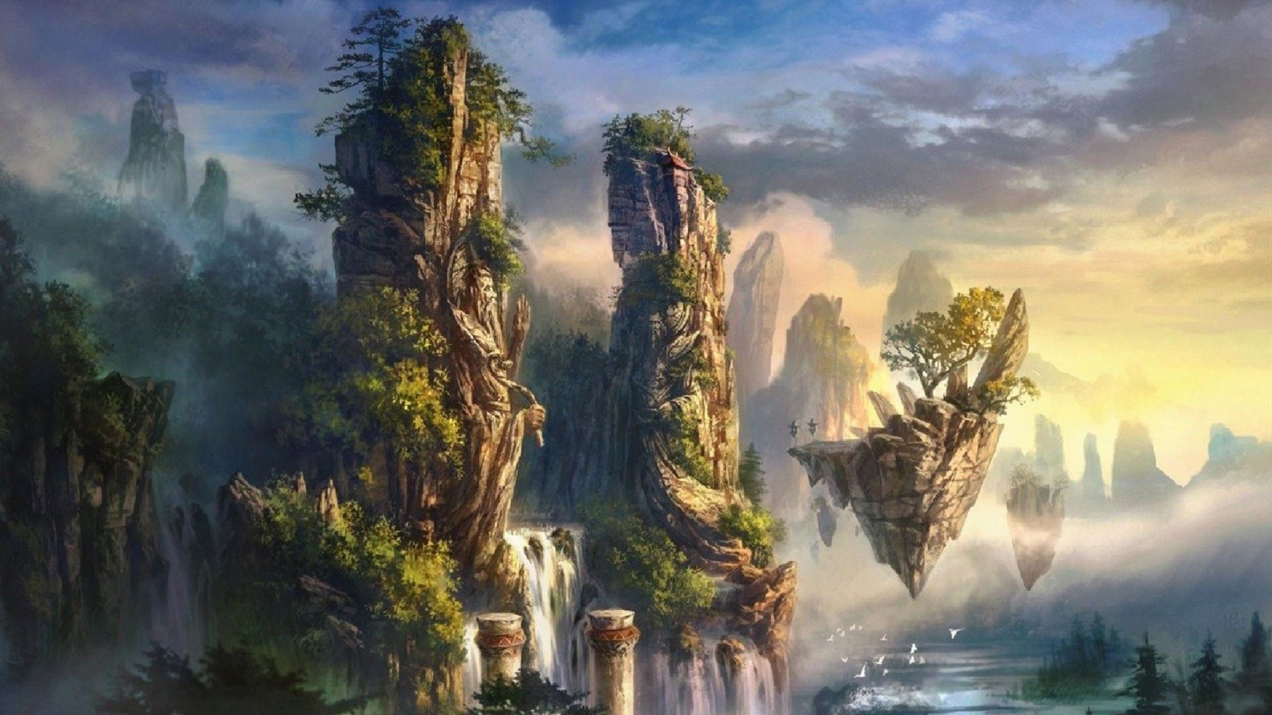 3D-Fantasie, Abstrakt, Natur, Babylon, 2560x1440 HD Desktop