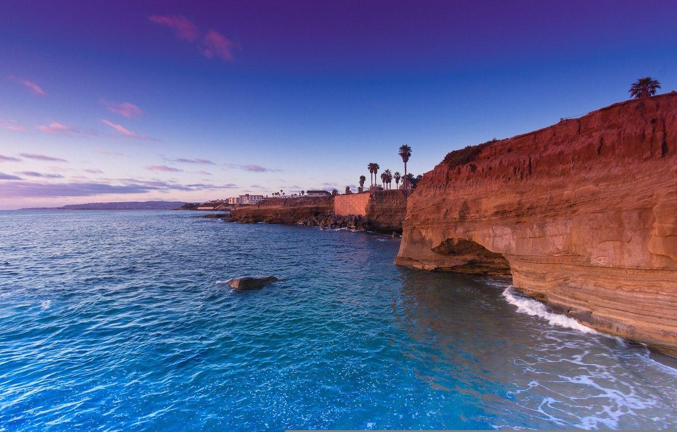 San Diego, Kalifornien, Sonnenuntergang, Küste, USA, 1340x850 HD Desktop