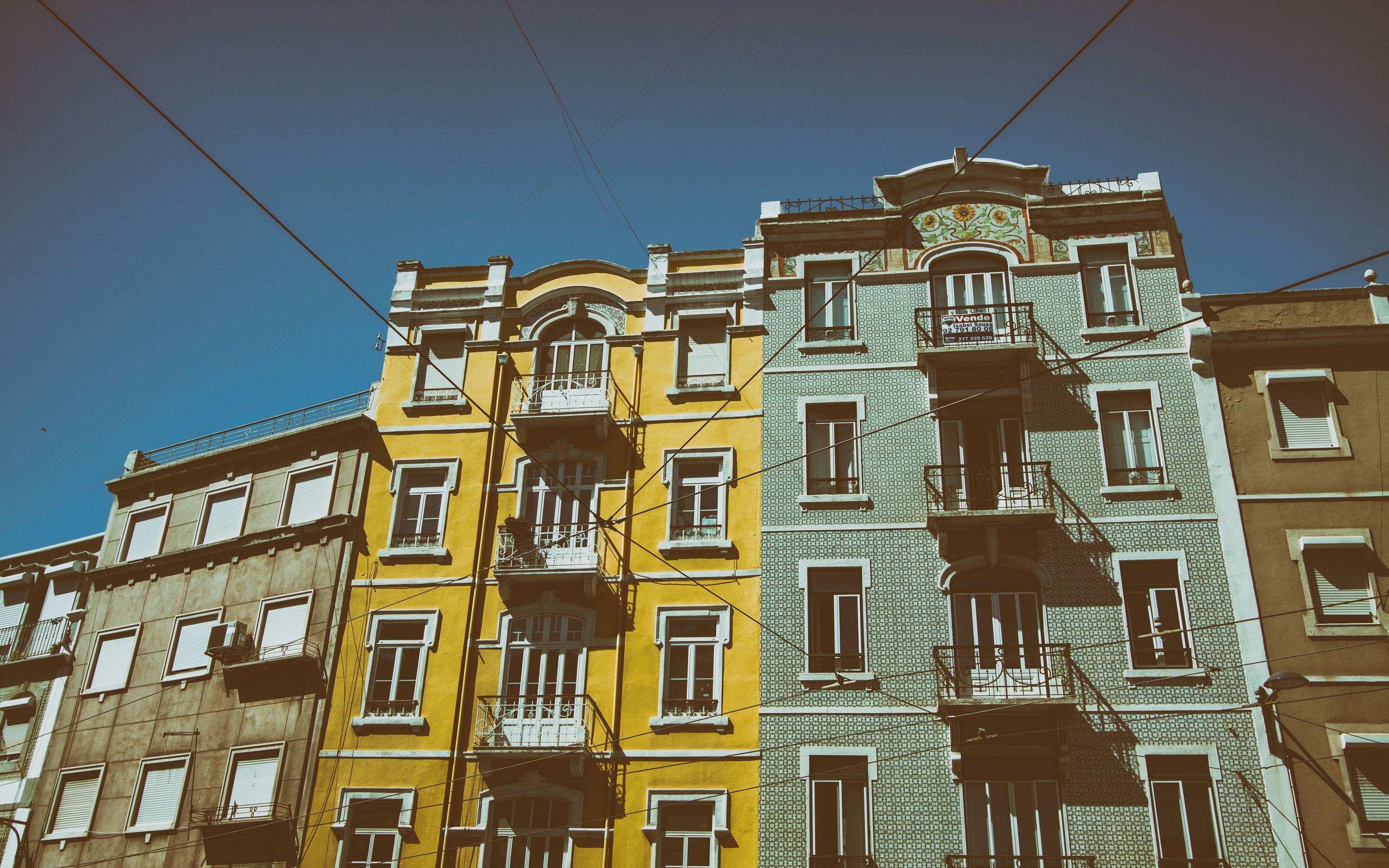 Lissabon, Gebäude, Portugal, Fenster, Reisen, 3840x2400 4K Desktop